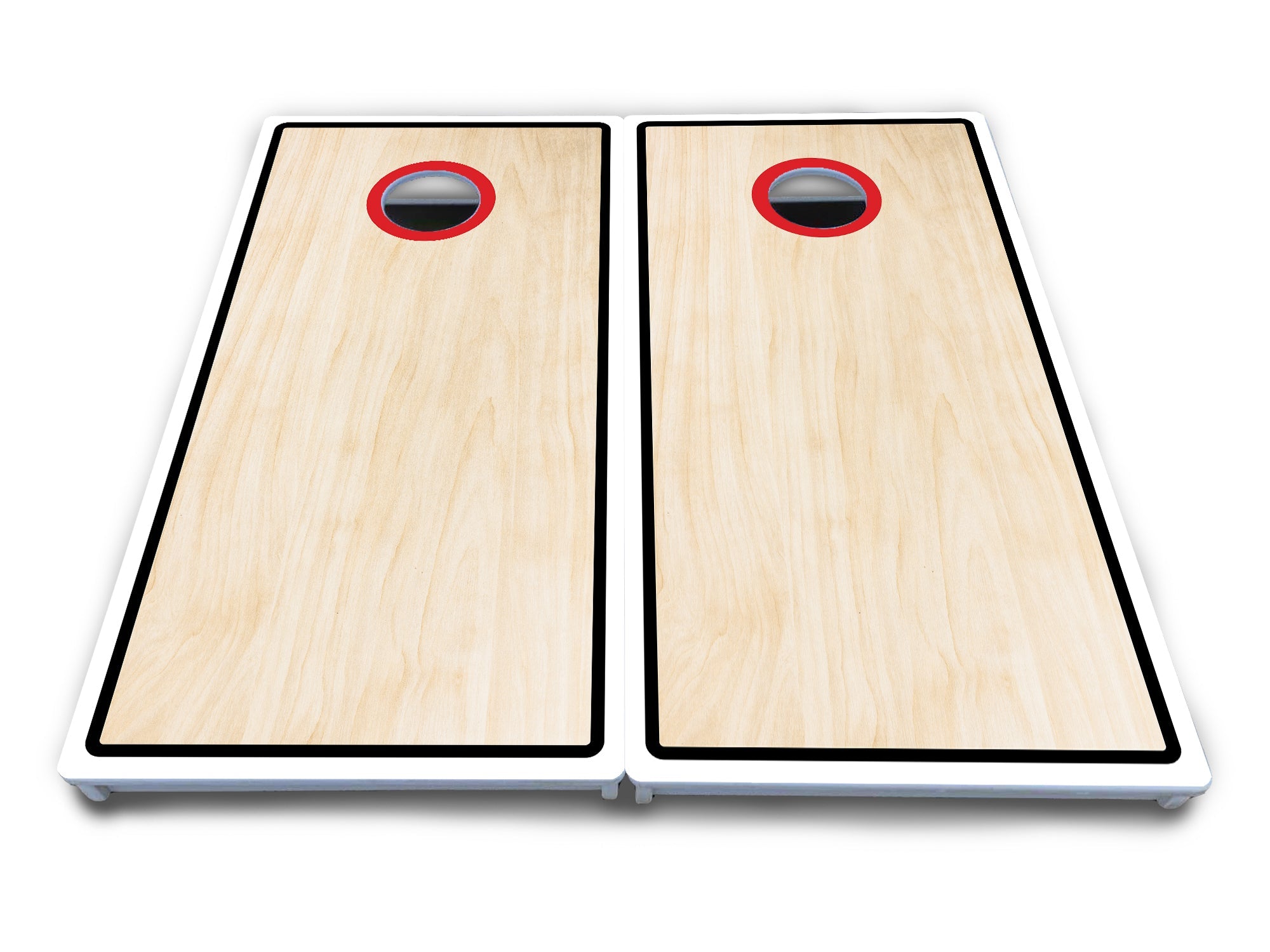 Red/Black Hole Ring Cornhole Boards - All Weather Series
