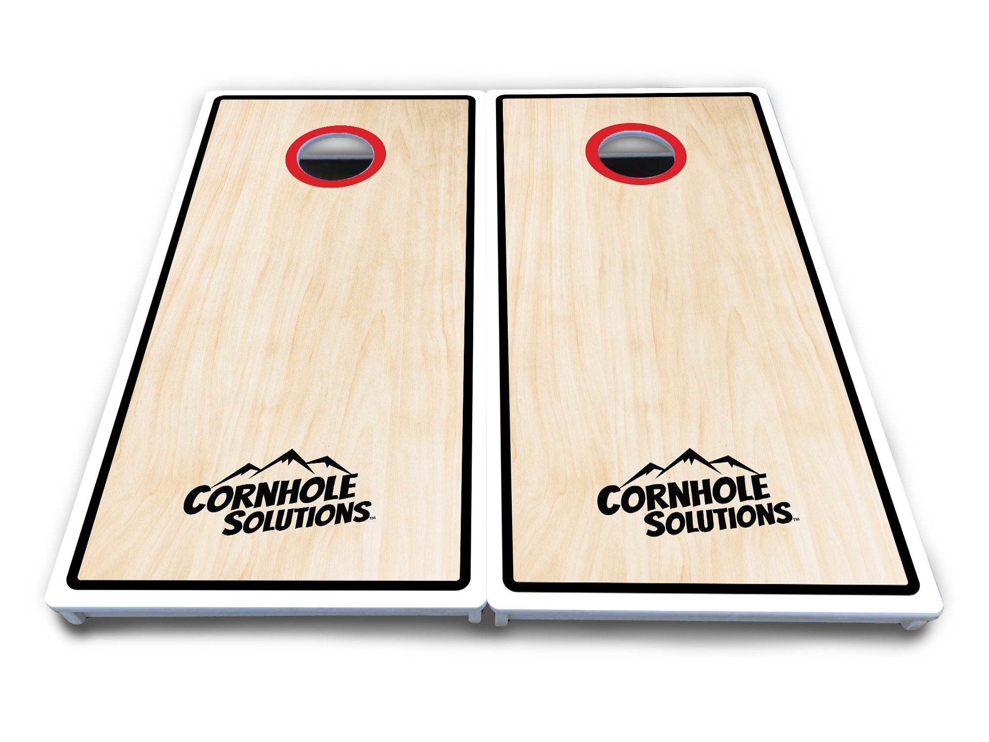 Red/Black Hole Ring Cornhole Boards - All Weather Series