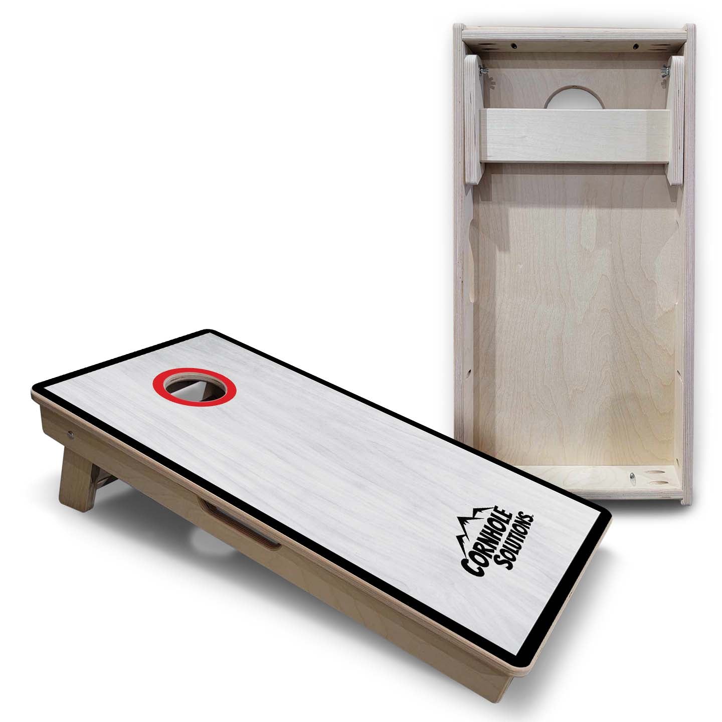Vacation Cornhole Boards - Grey Wash CS Logo