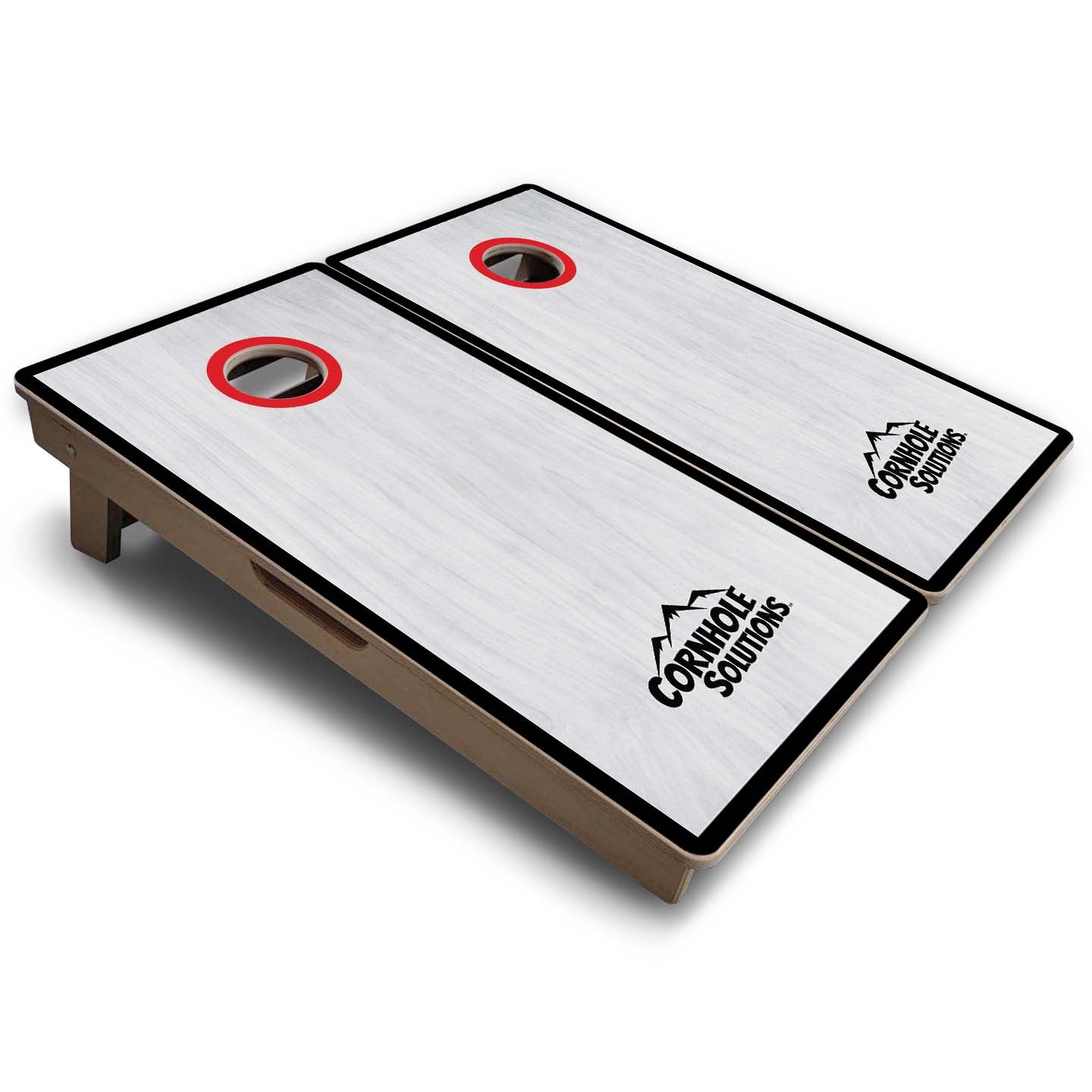 Vacation Cornhole Boards - Grey Wash CS Logo