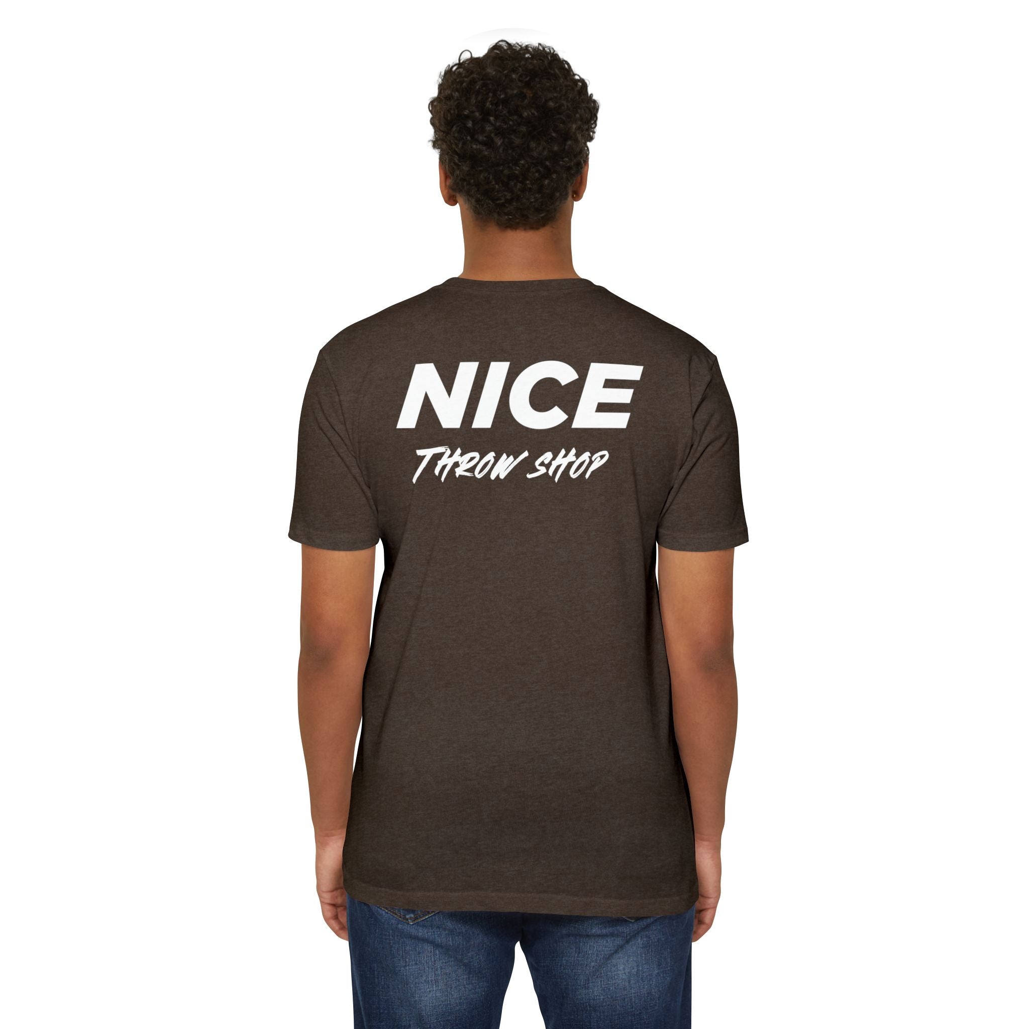 NICE Throw Shop Unisex Tee White Logo – Multiple Colors