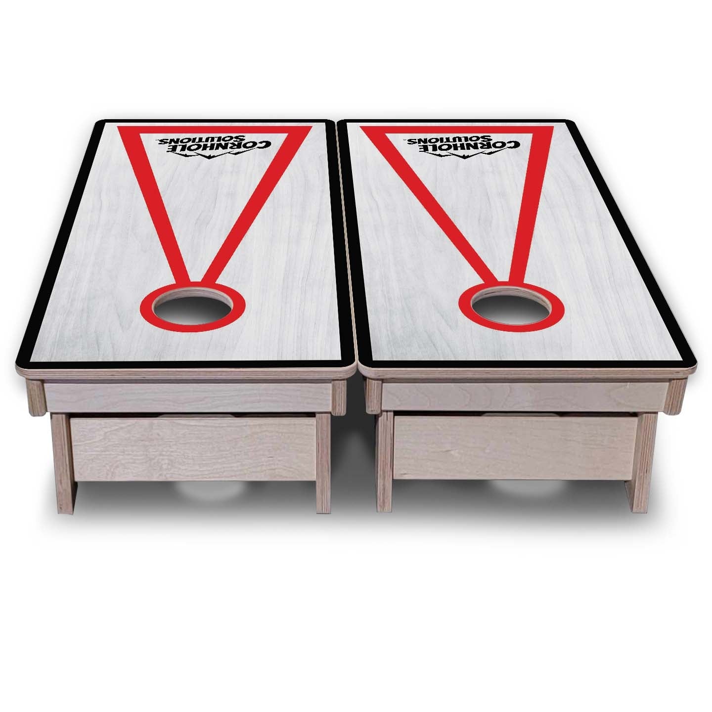 Vacation Cornhole Boards - Grey Wash CS Logo