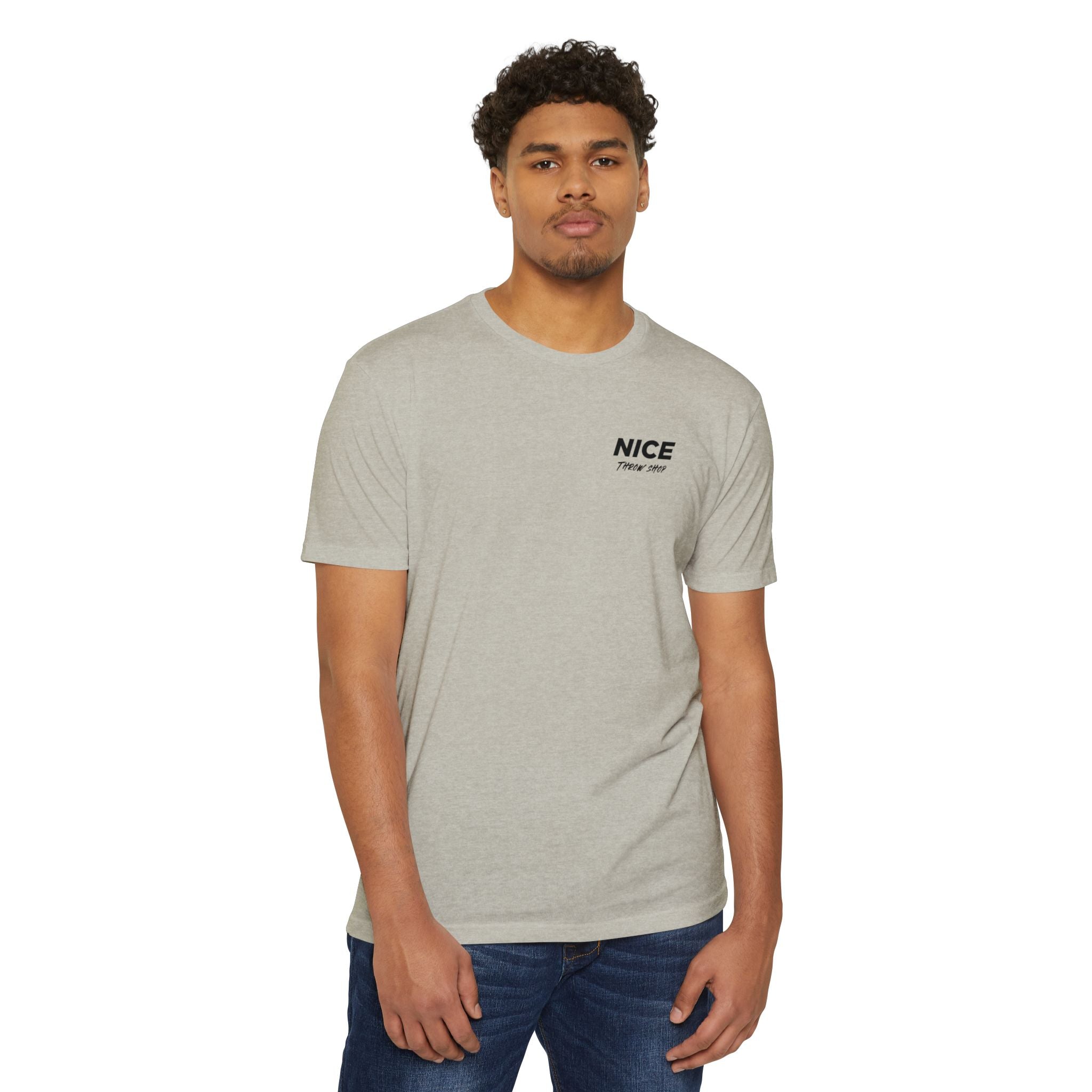 NICE Throw Shop Unisex Tee Black Logo – Multiple Colors