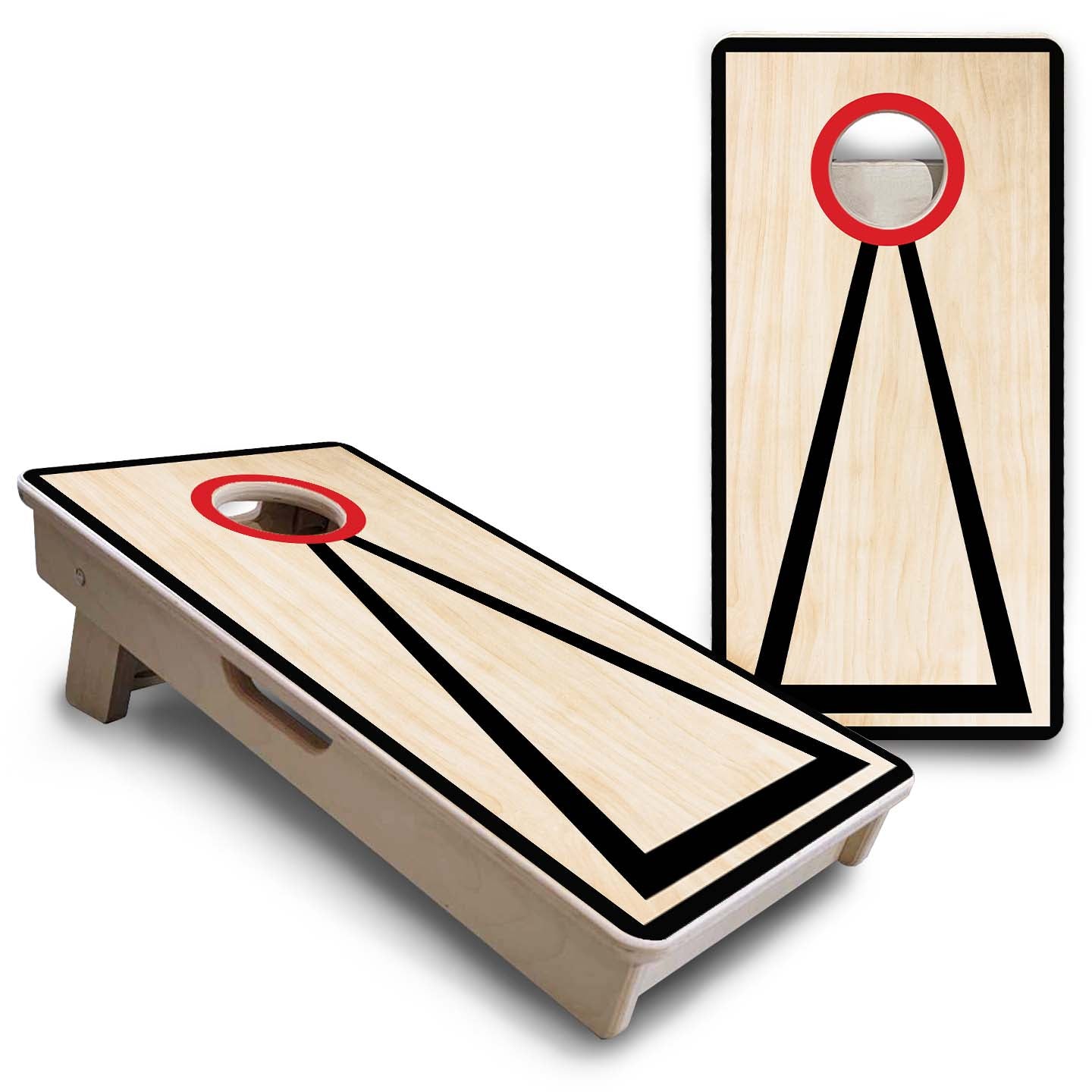 Mini Cornhole Boards - Red/Black Hole Ring