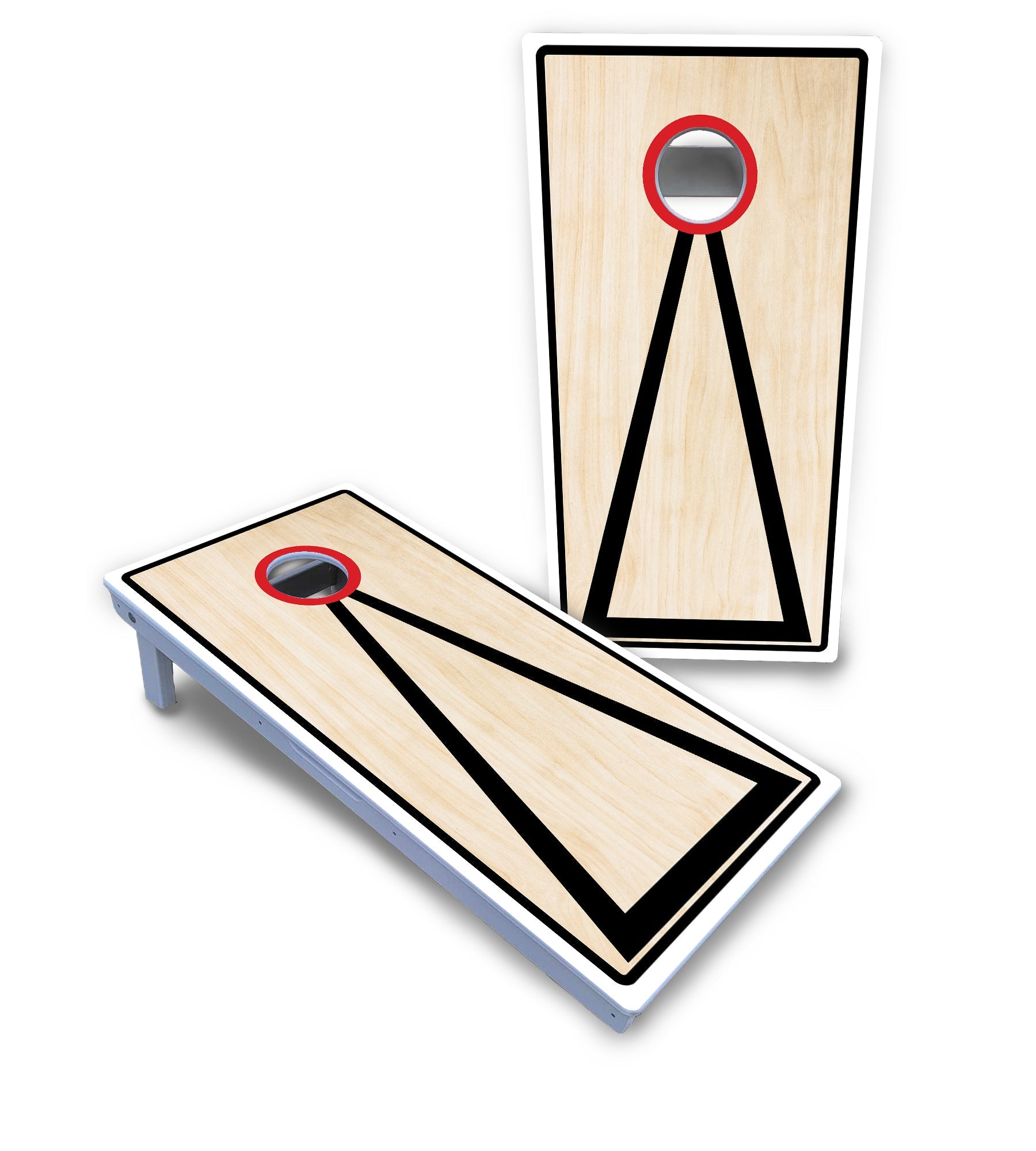 Red/Black Hole Ring Cornhole Boards - All Weather Series