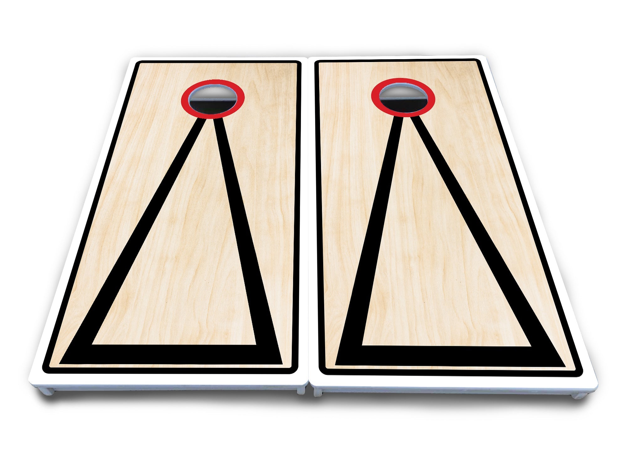Red/Black Hole Ring Cornhole Boards - All Weather Series
