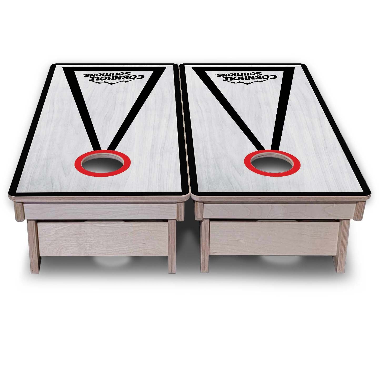 Vacation Cornhole Boards - Grey Wash CS Logo