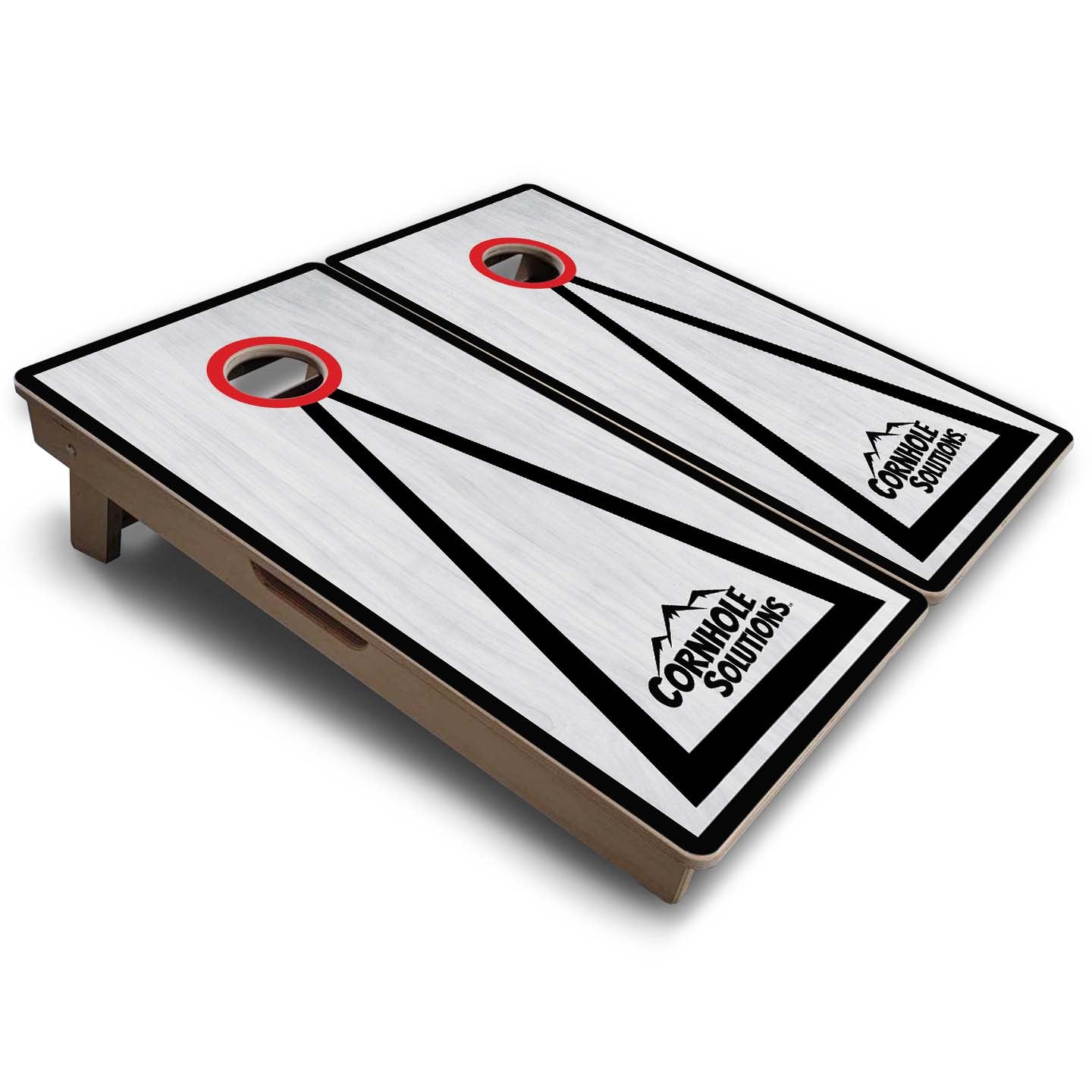 Vacation Cornhole Boards - Grey Wash CS Logo