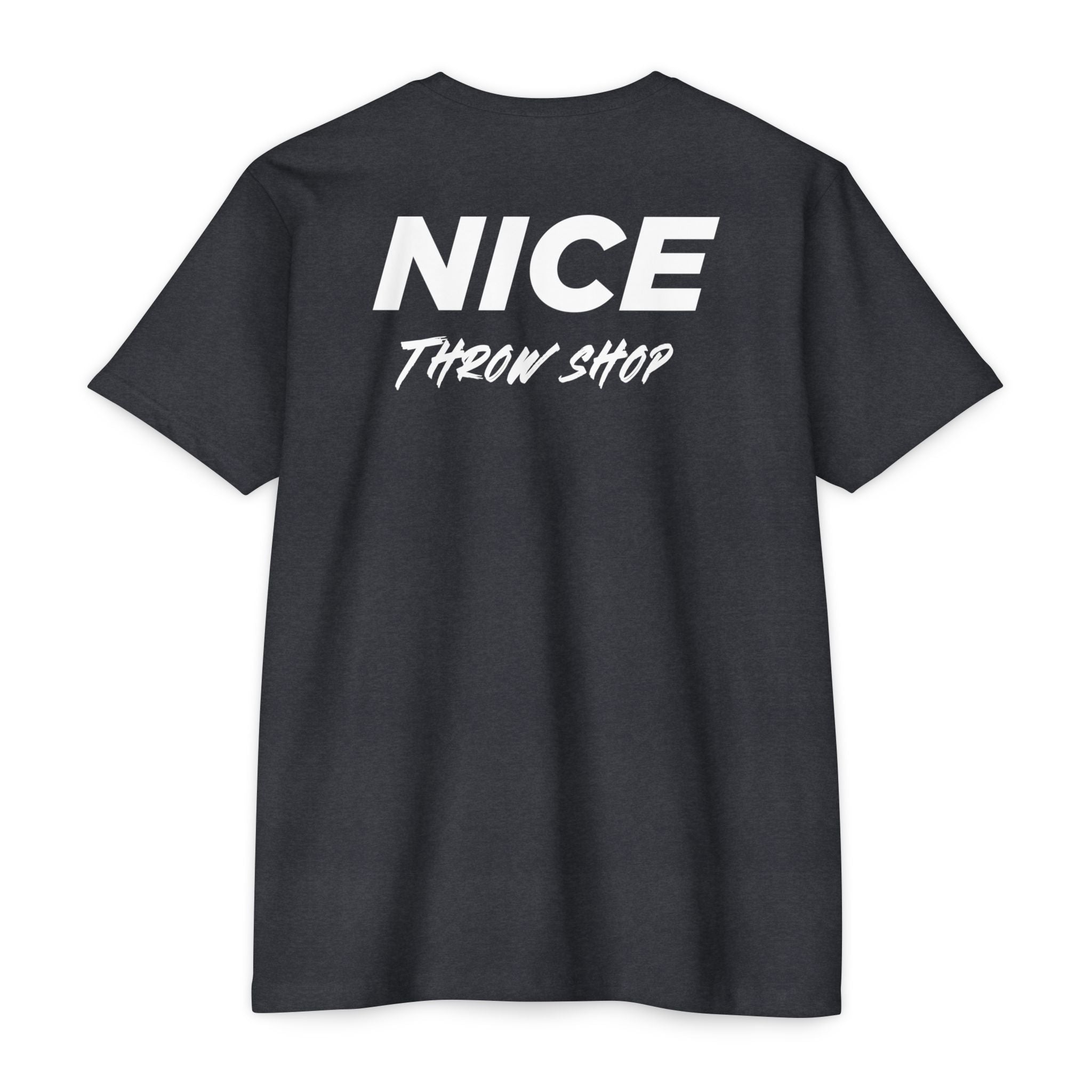 NICE Throw Shop Unisex Tee White Logo – Multiple Colors