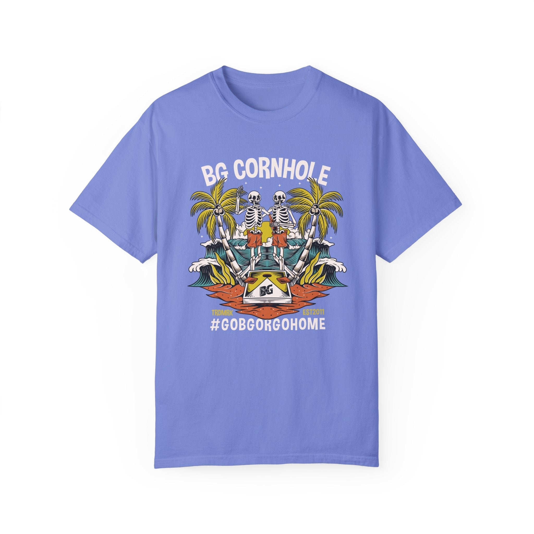 BG Cornhole Beach Skeleton Unisex Comfort Colors Tee - Multiple Colors