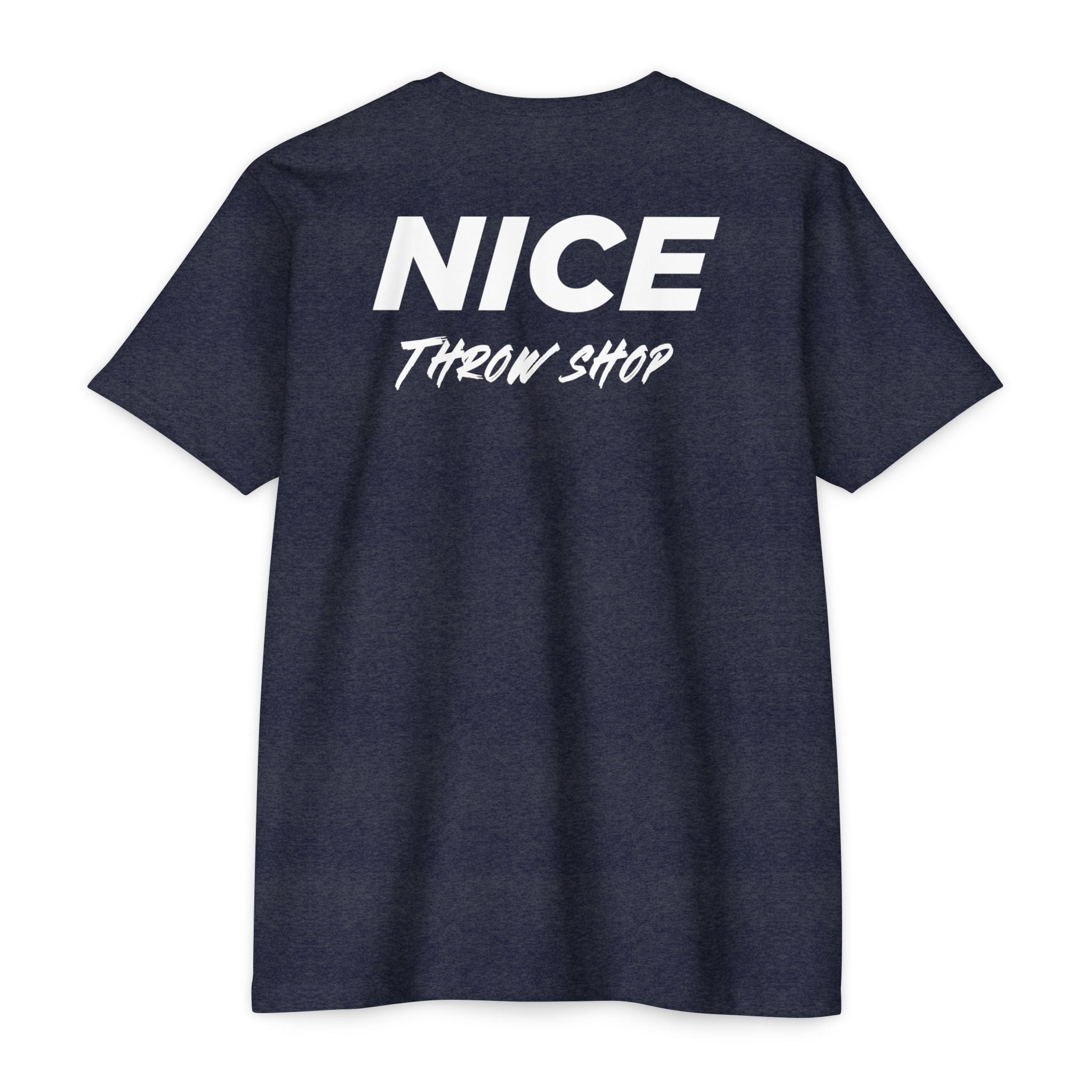 NICE Throw Shop Unisex Tee White Logo – Multiple Colors