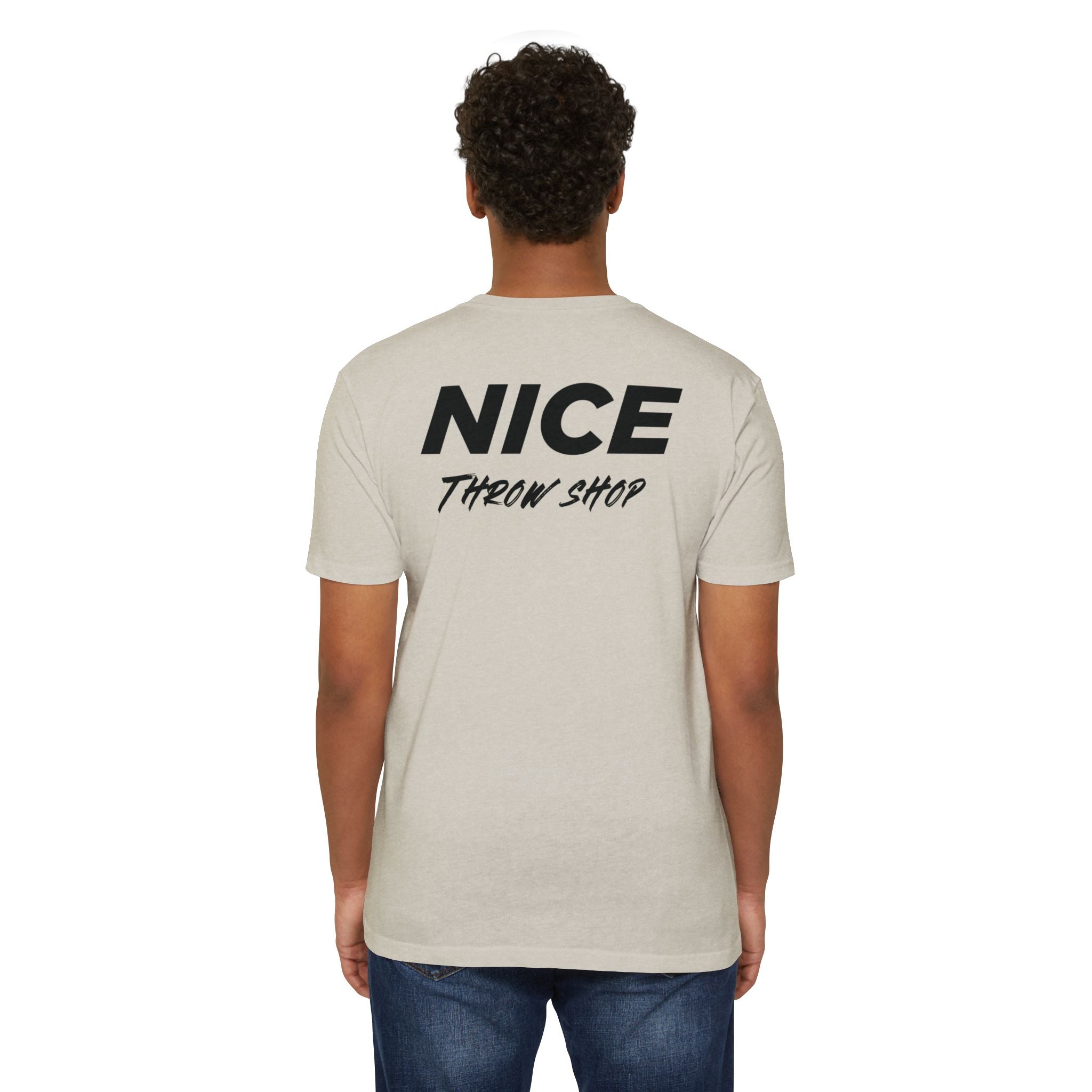 NICE Throw Shop Unisex Tee Black Logo – Multiple Colors