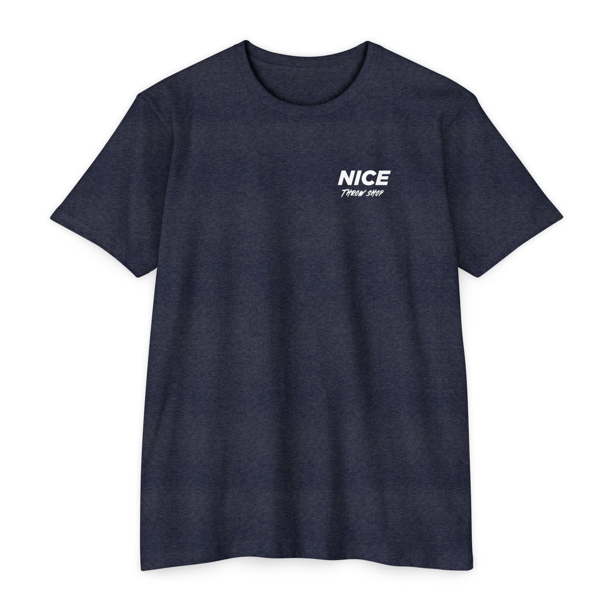 NICE Throw Shop Unisex Tee White Logo – Multiple Colors