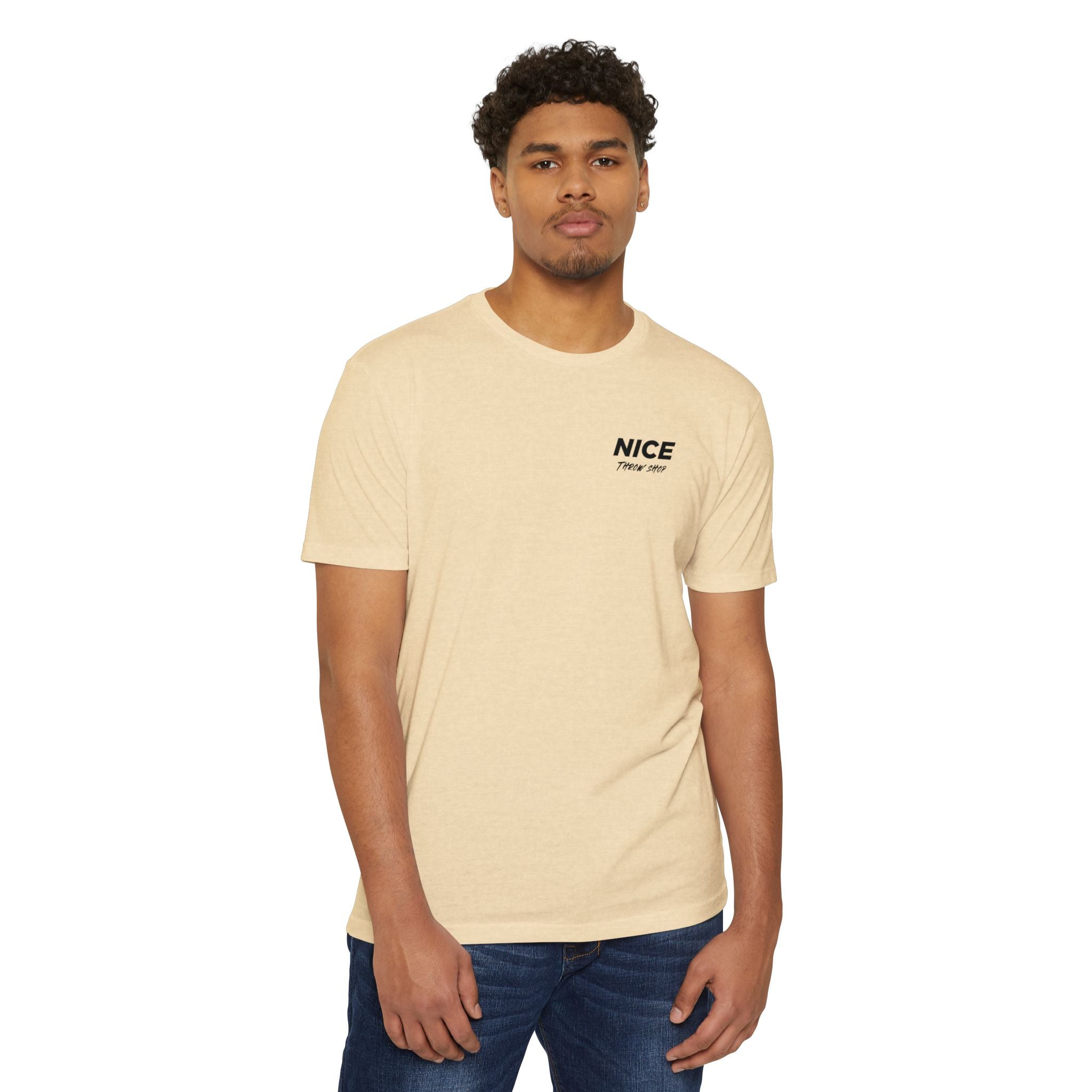 NICE Throw Shop Unisex Tee Black Logo – Multiple Colors