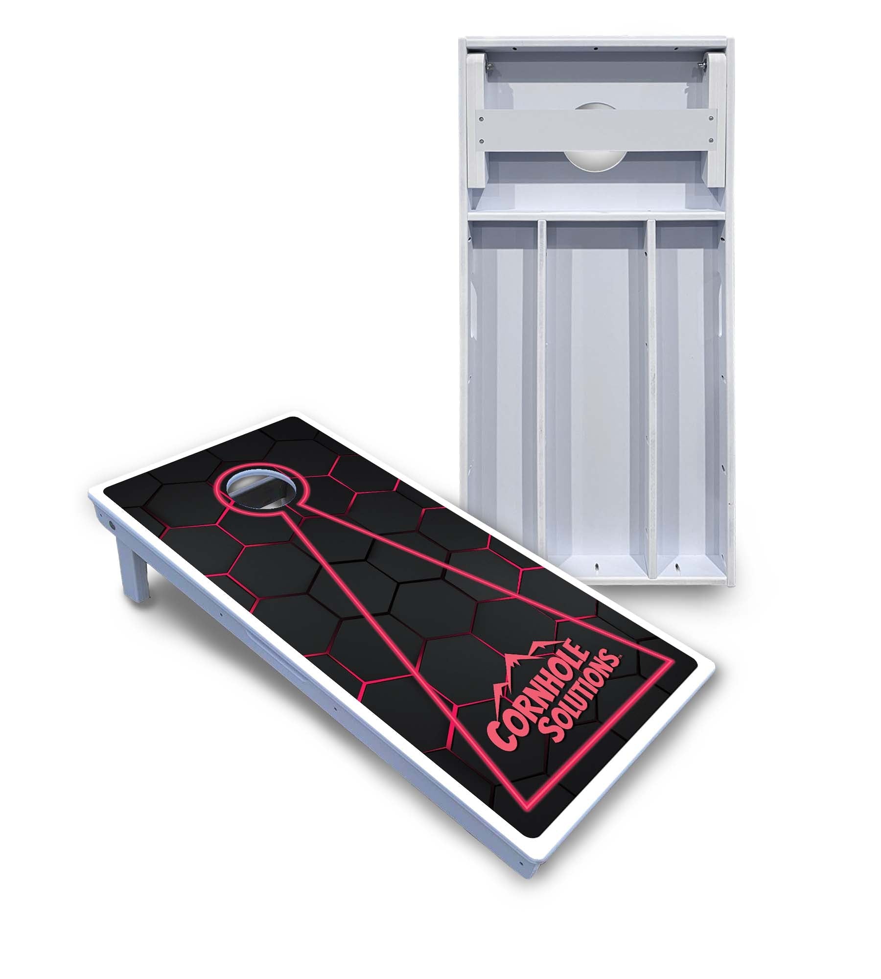 Glow Hole Black Cornhole Boards - All Weather Series