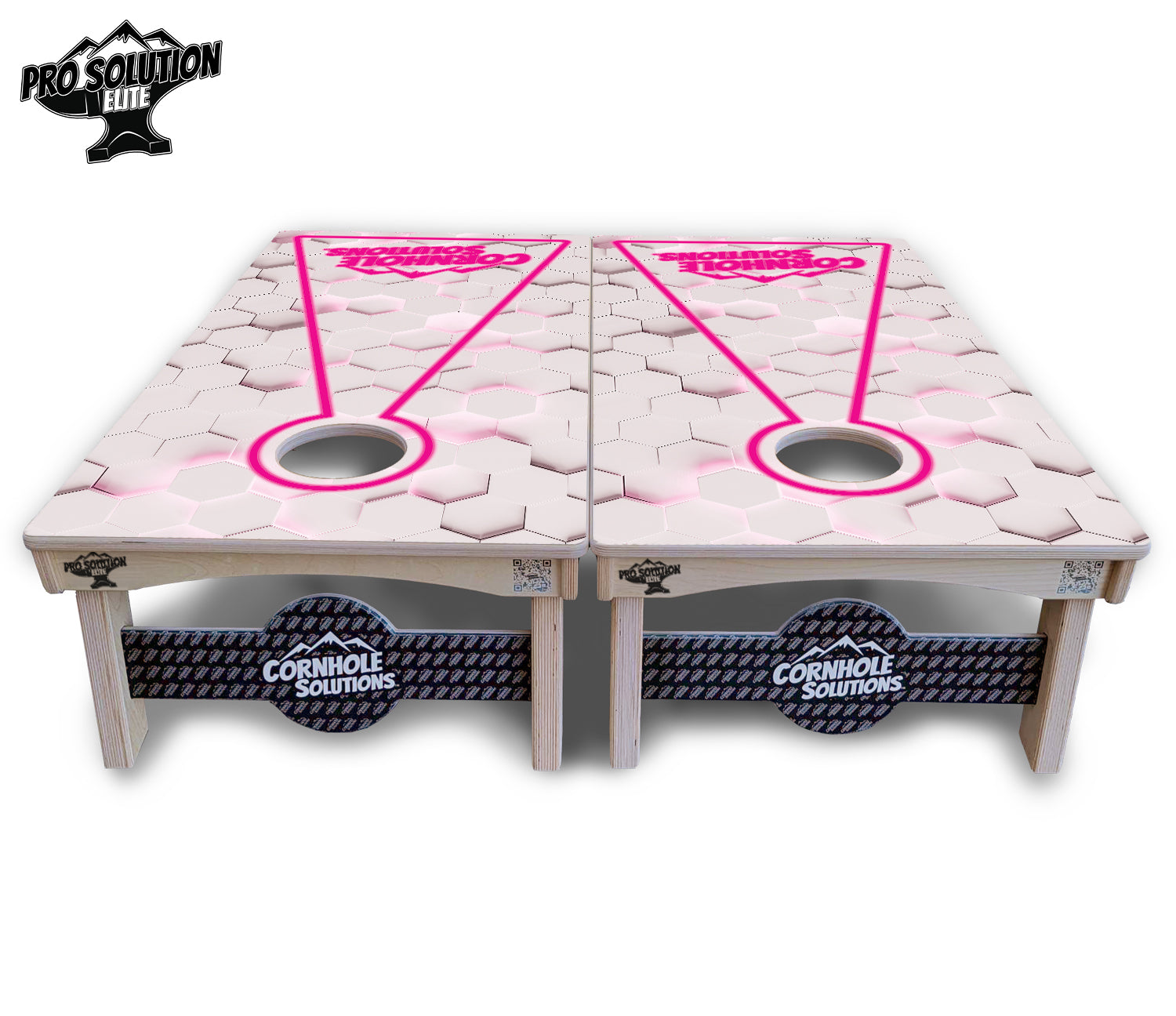 Glow Hole White Cornhole Boards - Pro Solution Elite Series
