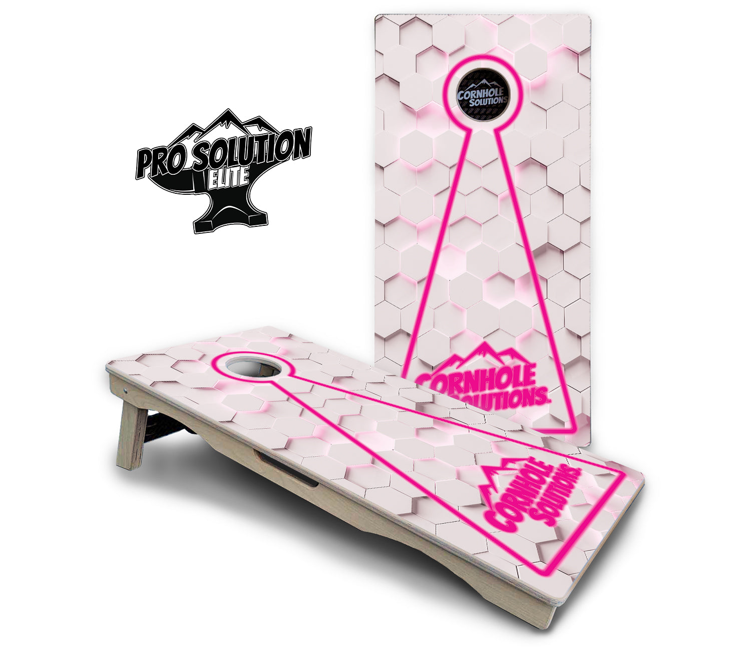 Glow Hole White Cornhole Boards - Pro Solution Elite Series