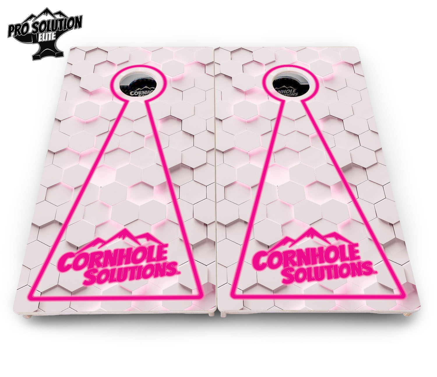 Glow Hole White Cornhole Boards - Pro Solution Elite Series