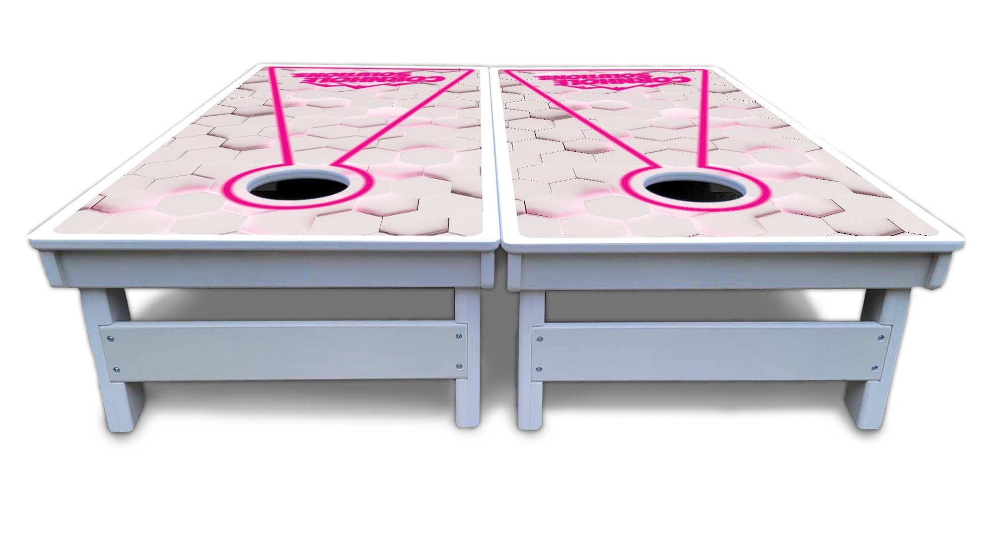 Glow Hole White Cornhole Boards - All Weather Series
