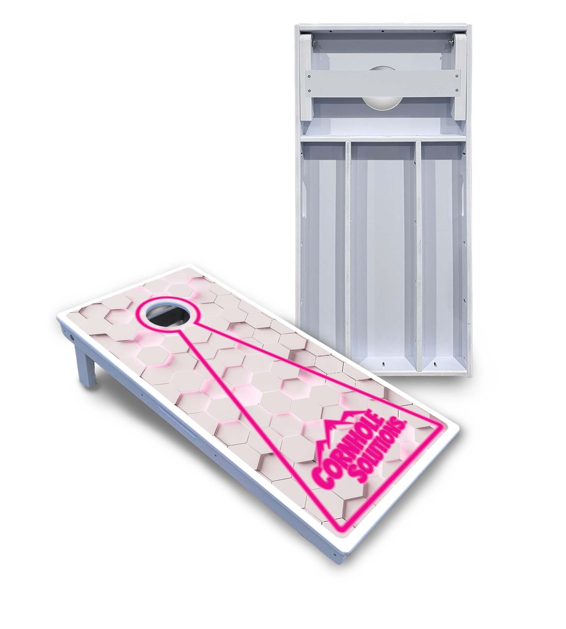 Glow Hole White Cornhole Boards - All Weather Series