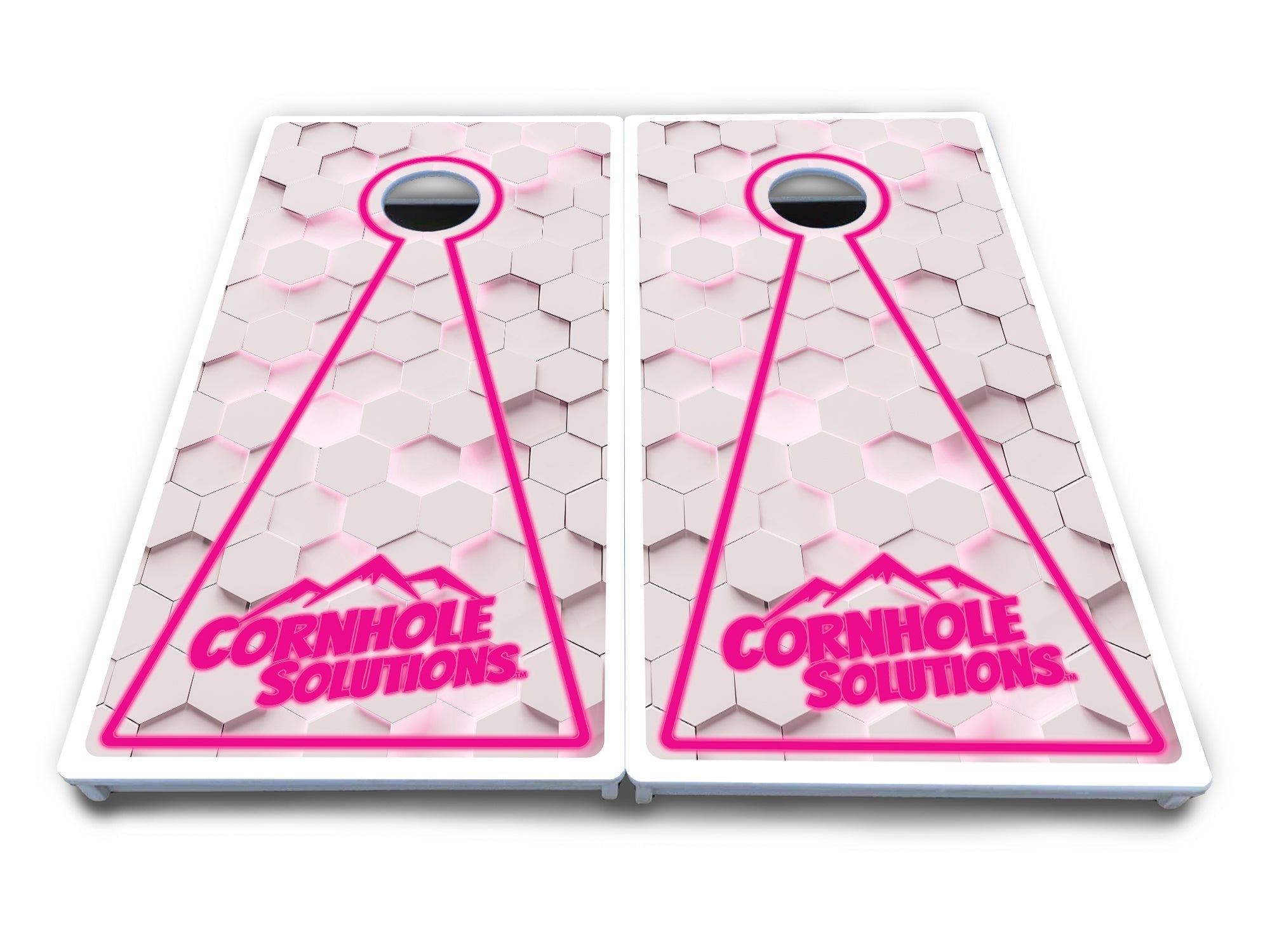 Glow Hole White Cornhole Boards - All Weather Series