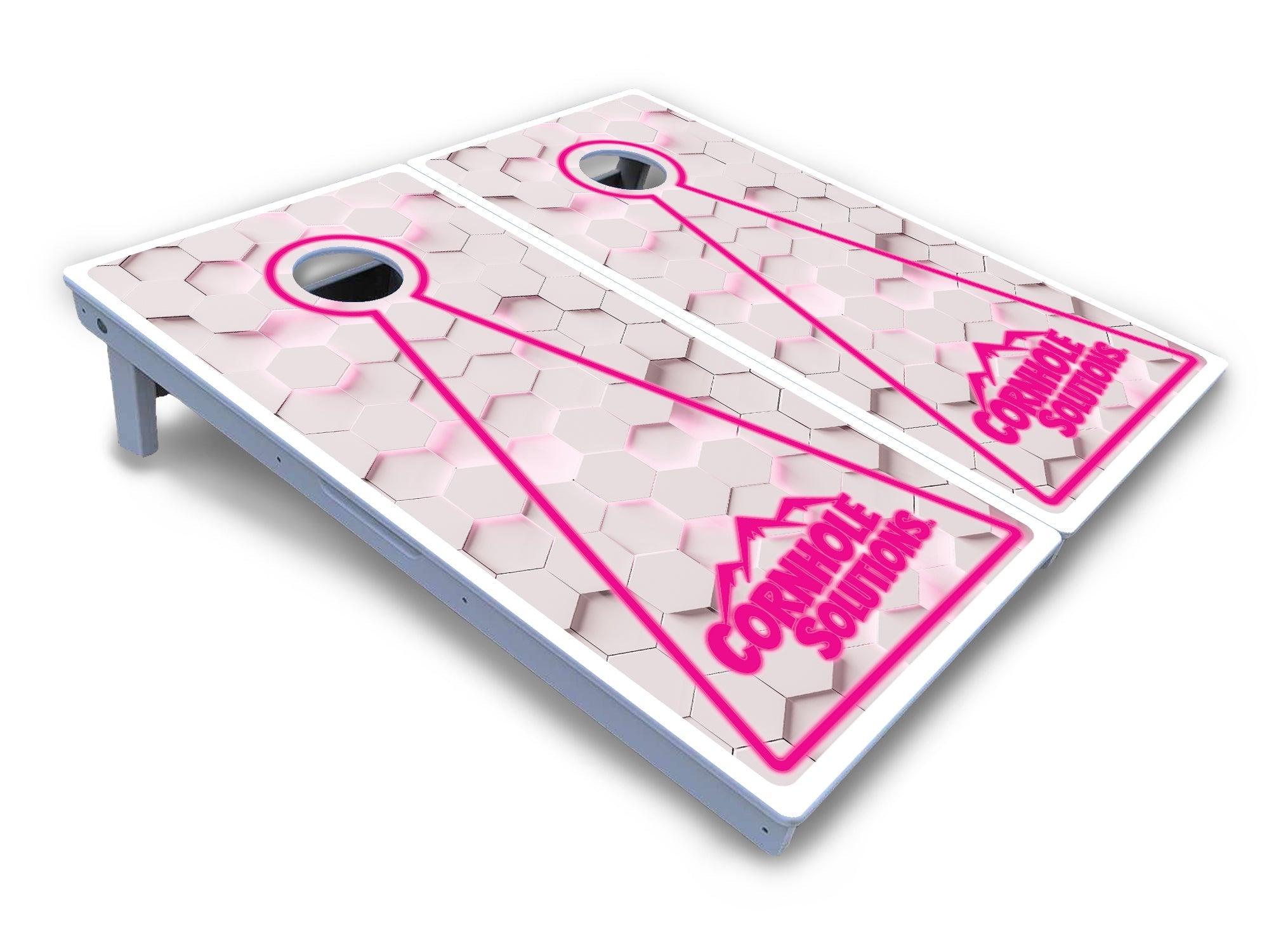 Glow Hole White Cornhole Boards - All Weather Series