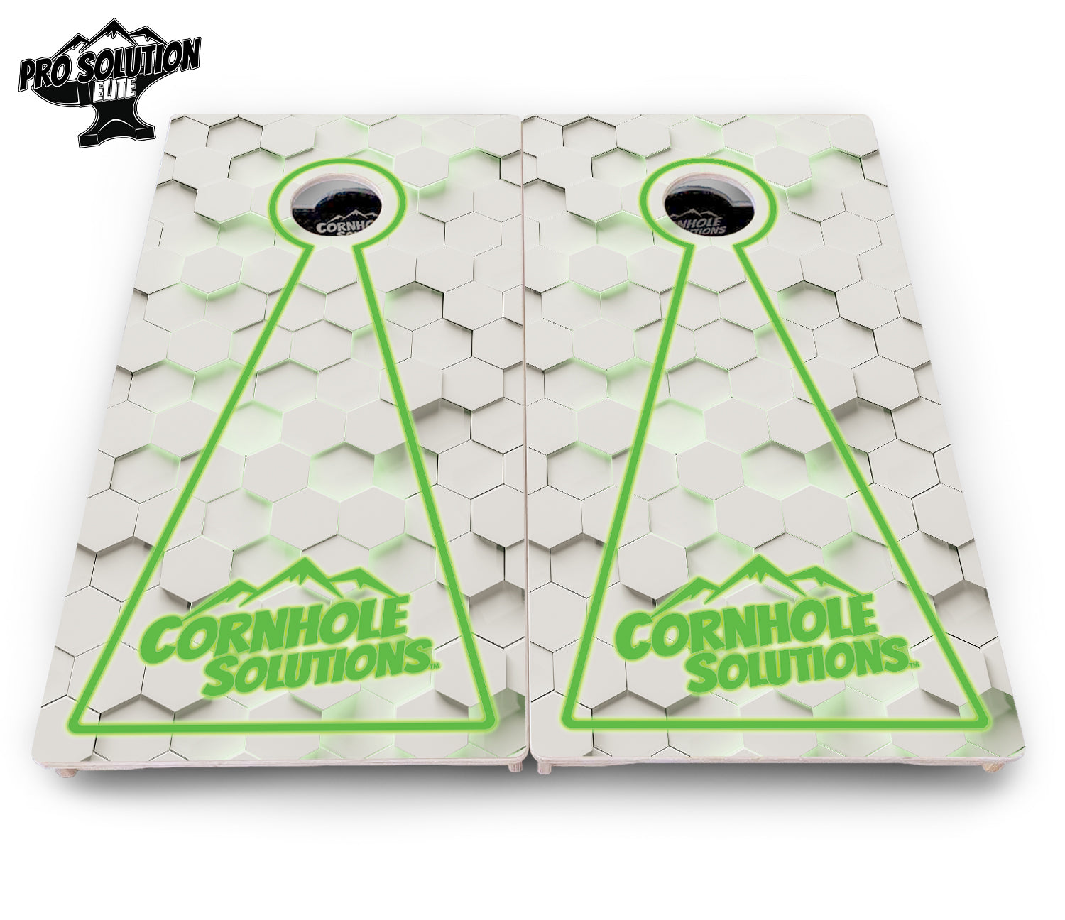 Glow Hole White Cornhole Boards - Pro Solution Elite Series