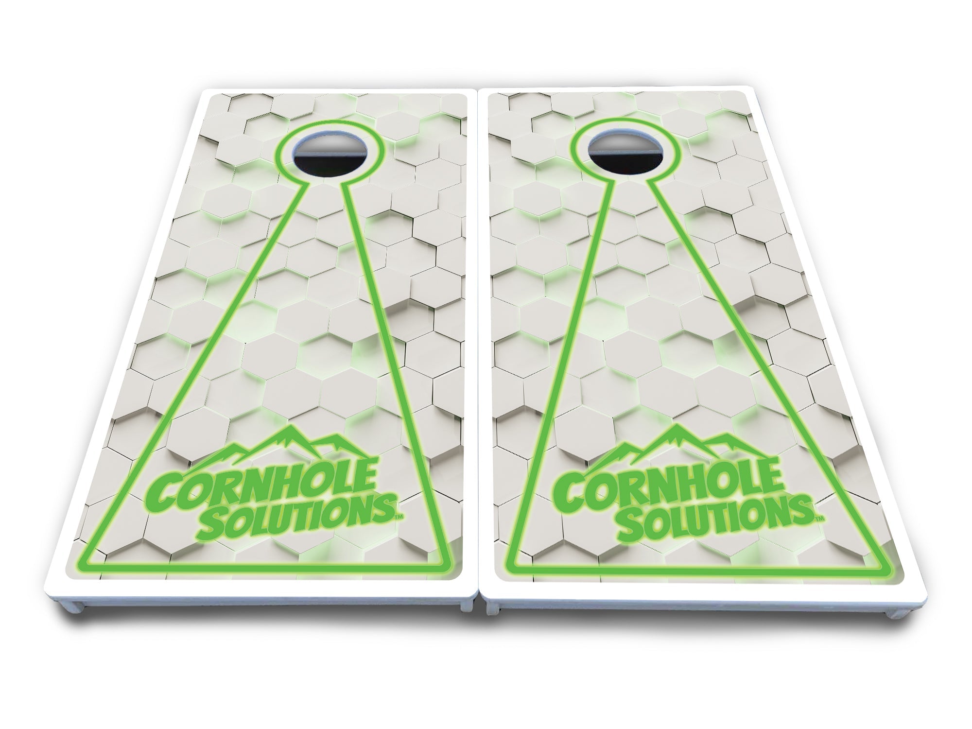 Glow Hole White Cornhole Boards - All Weather Series