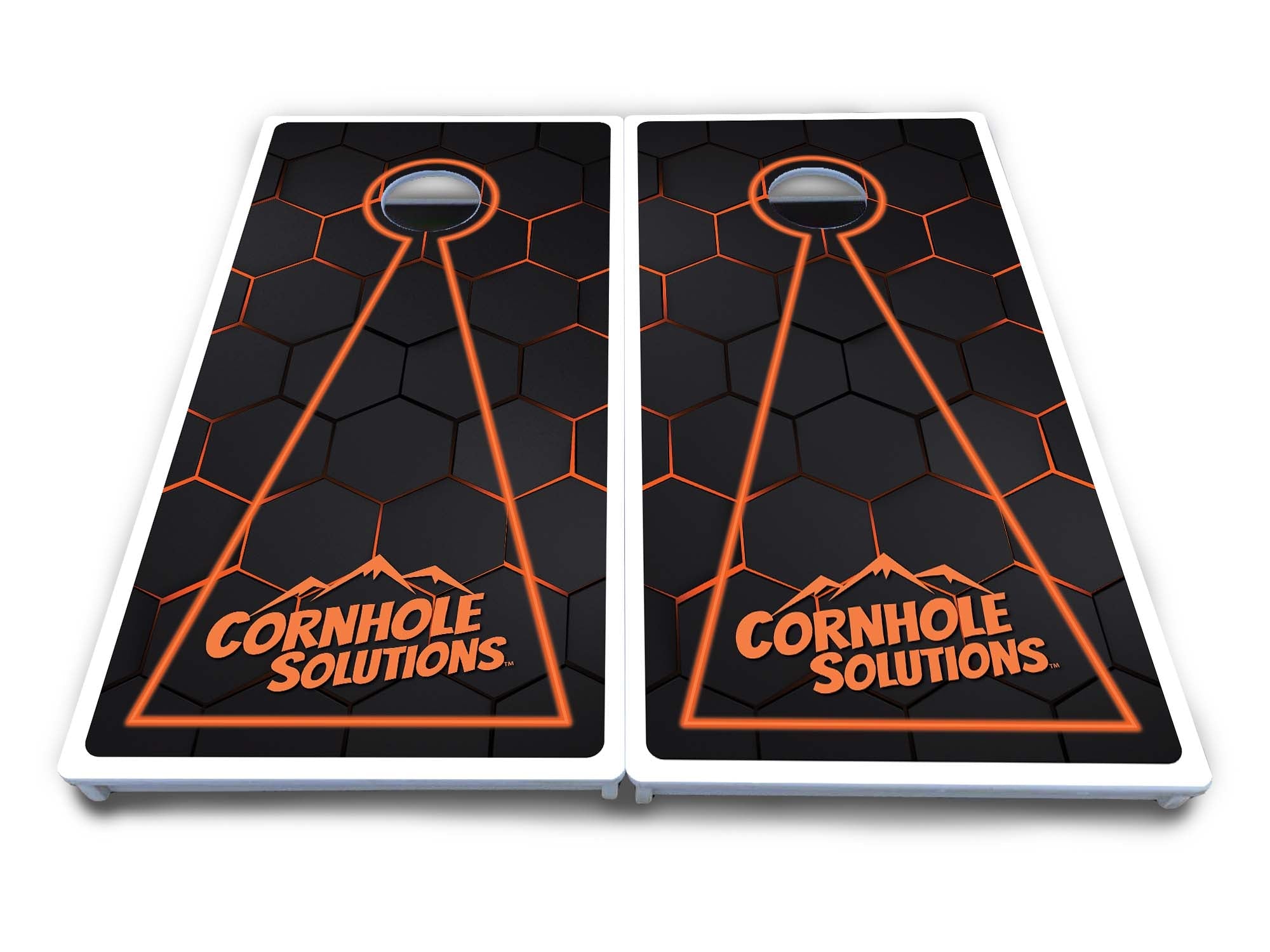 Glow Hole Black Cornhole Boards - All Weather Series