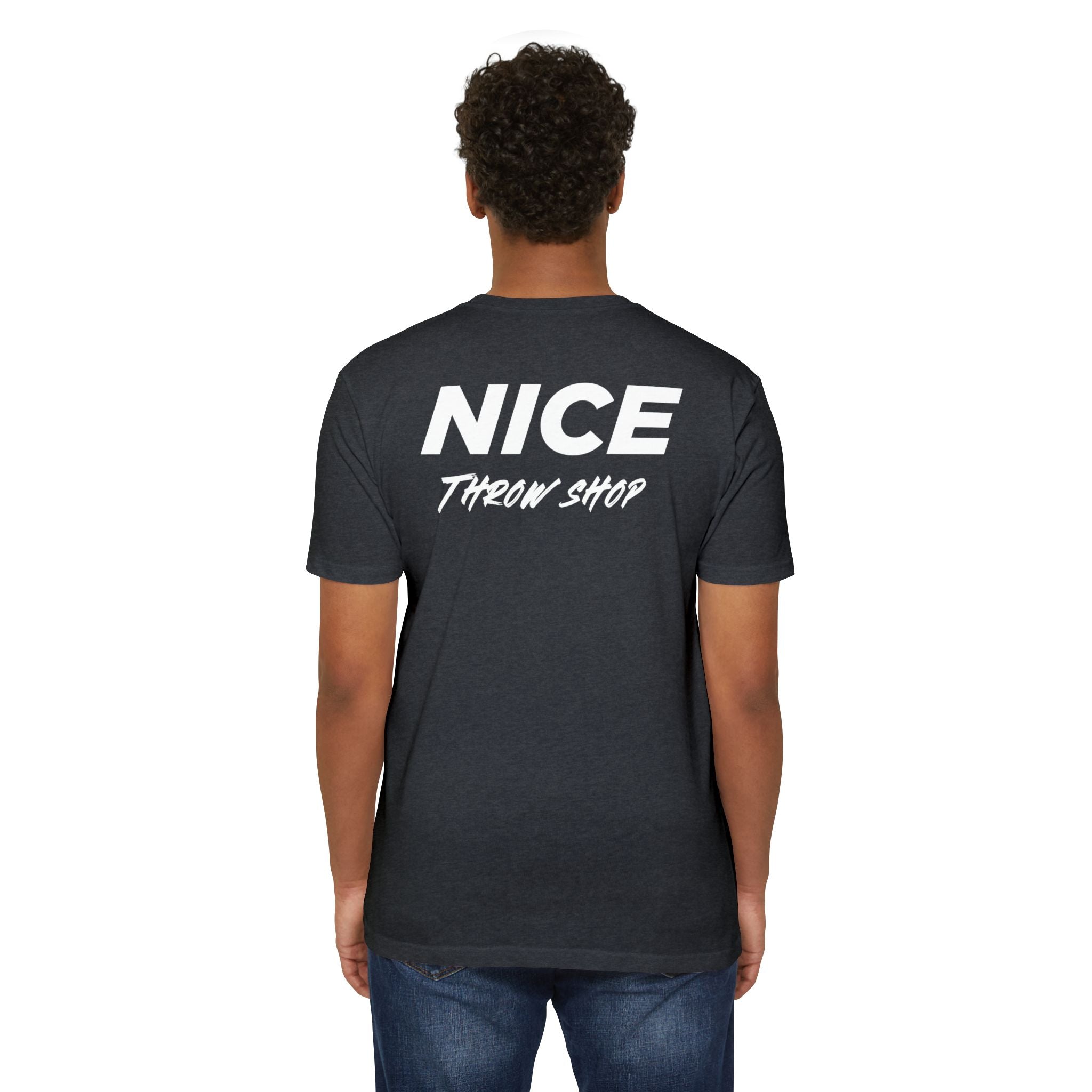 NICE Throw Shop Unisex Tee White Logo – Multiple Colors