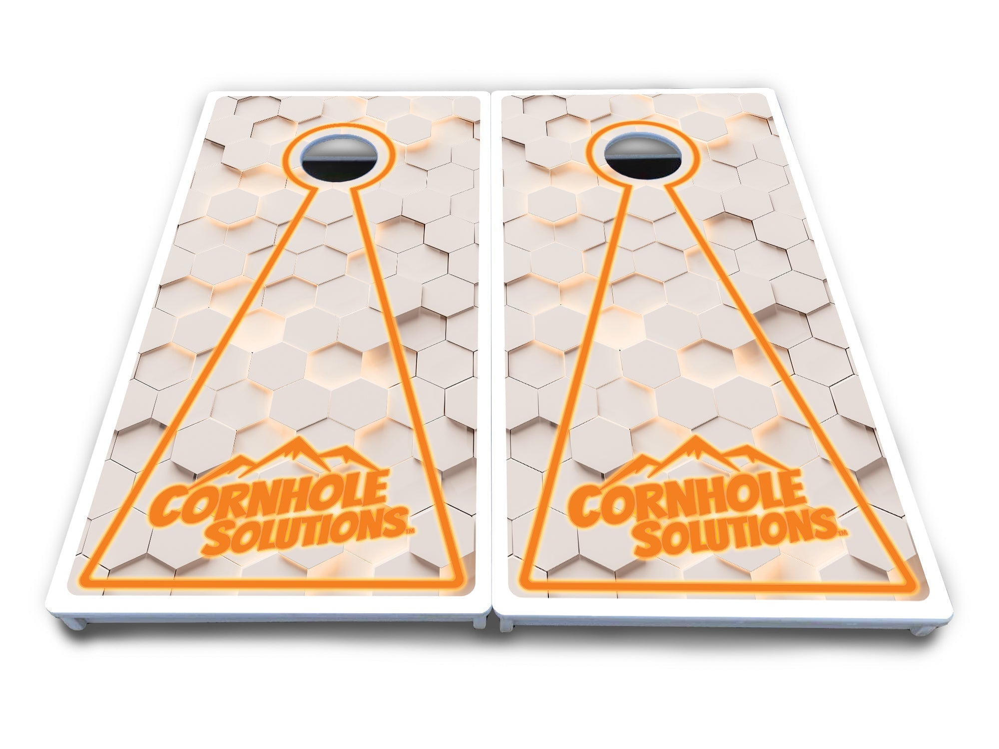 Glow Hole White Cornhole Boards - All Weather Series