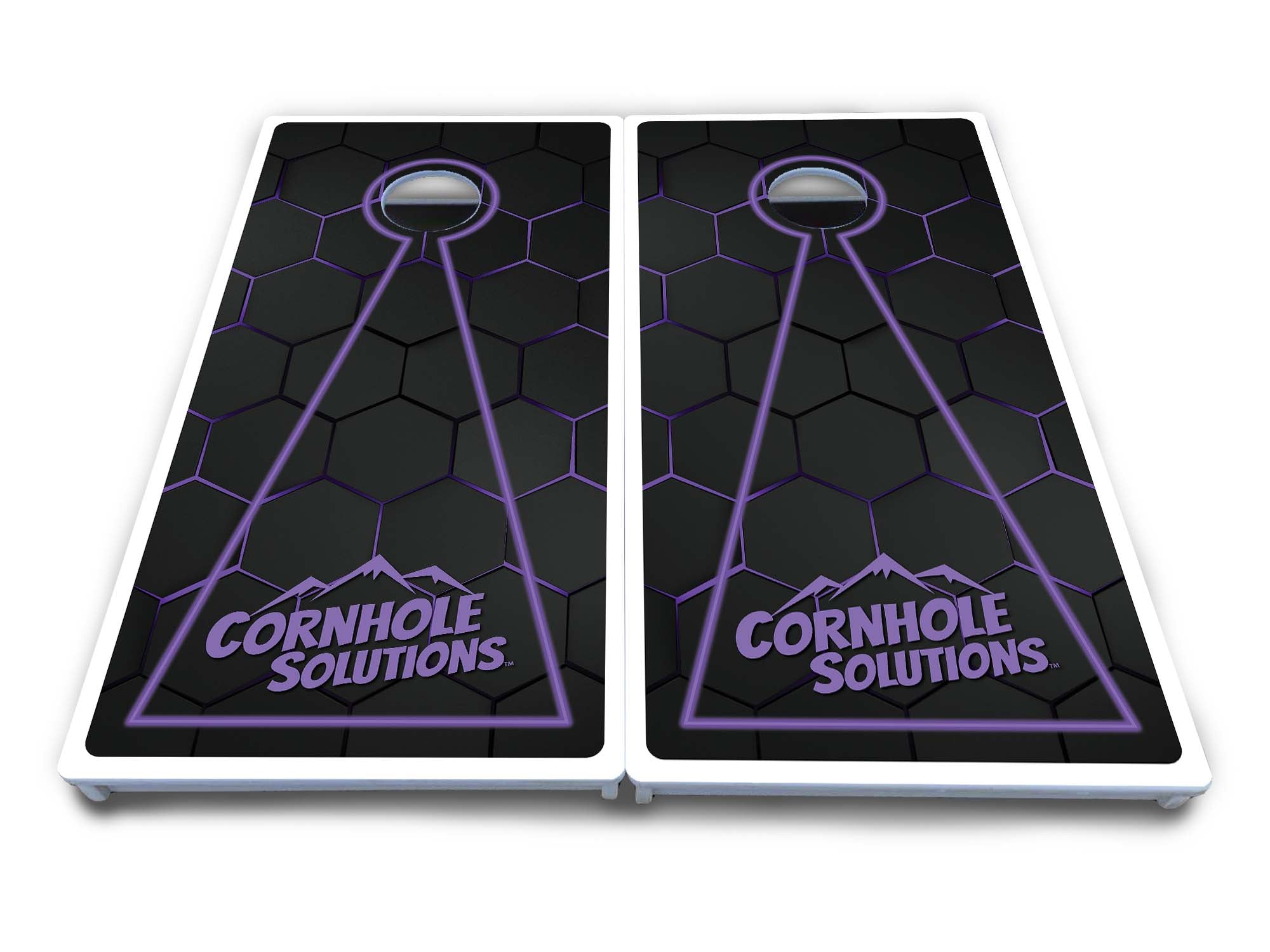 Glow Hole Black Cornhole Boards - All Weather Series