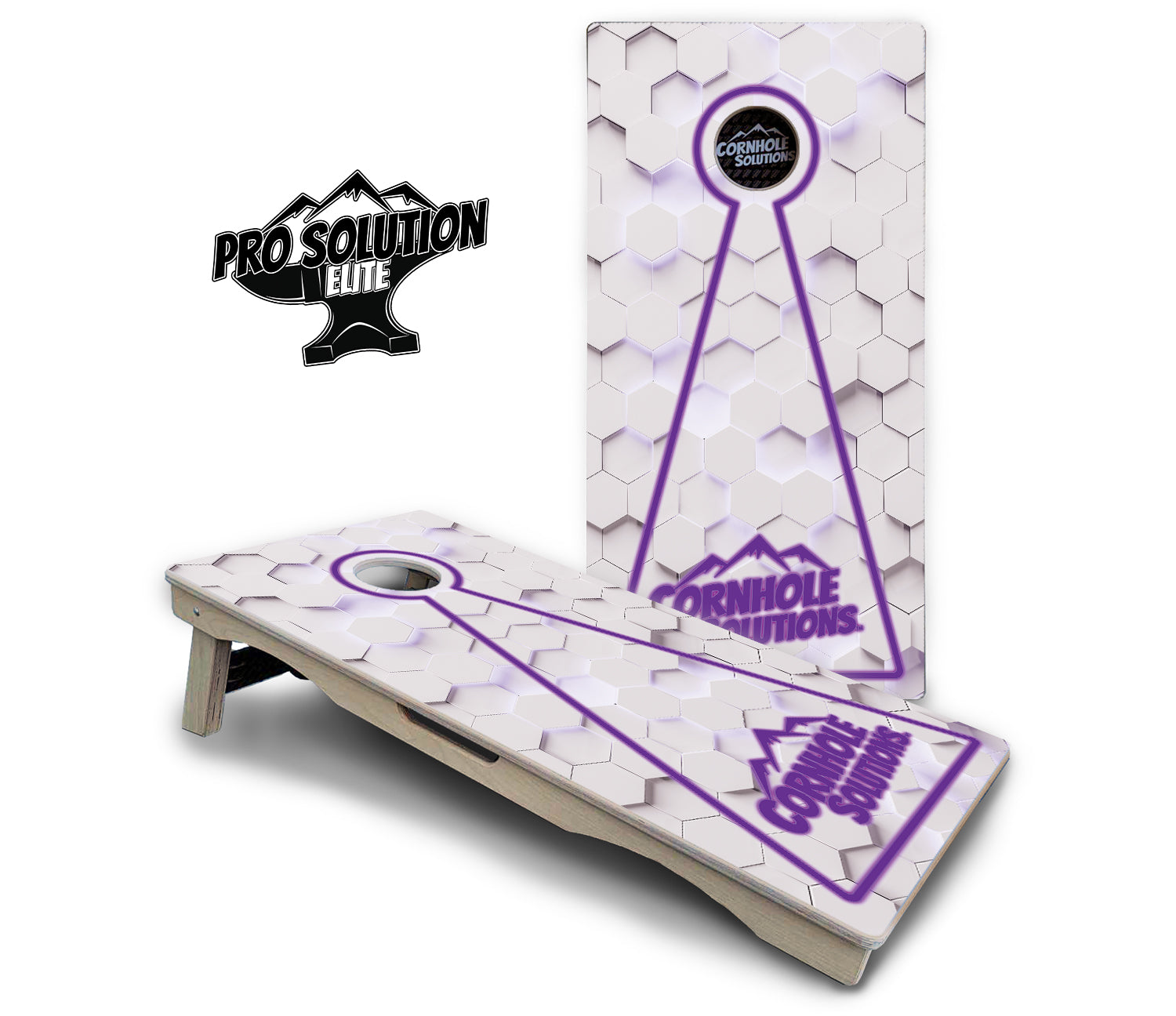 Glow Hole White Cornhole Boards - Pro Solution Elite Series