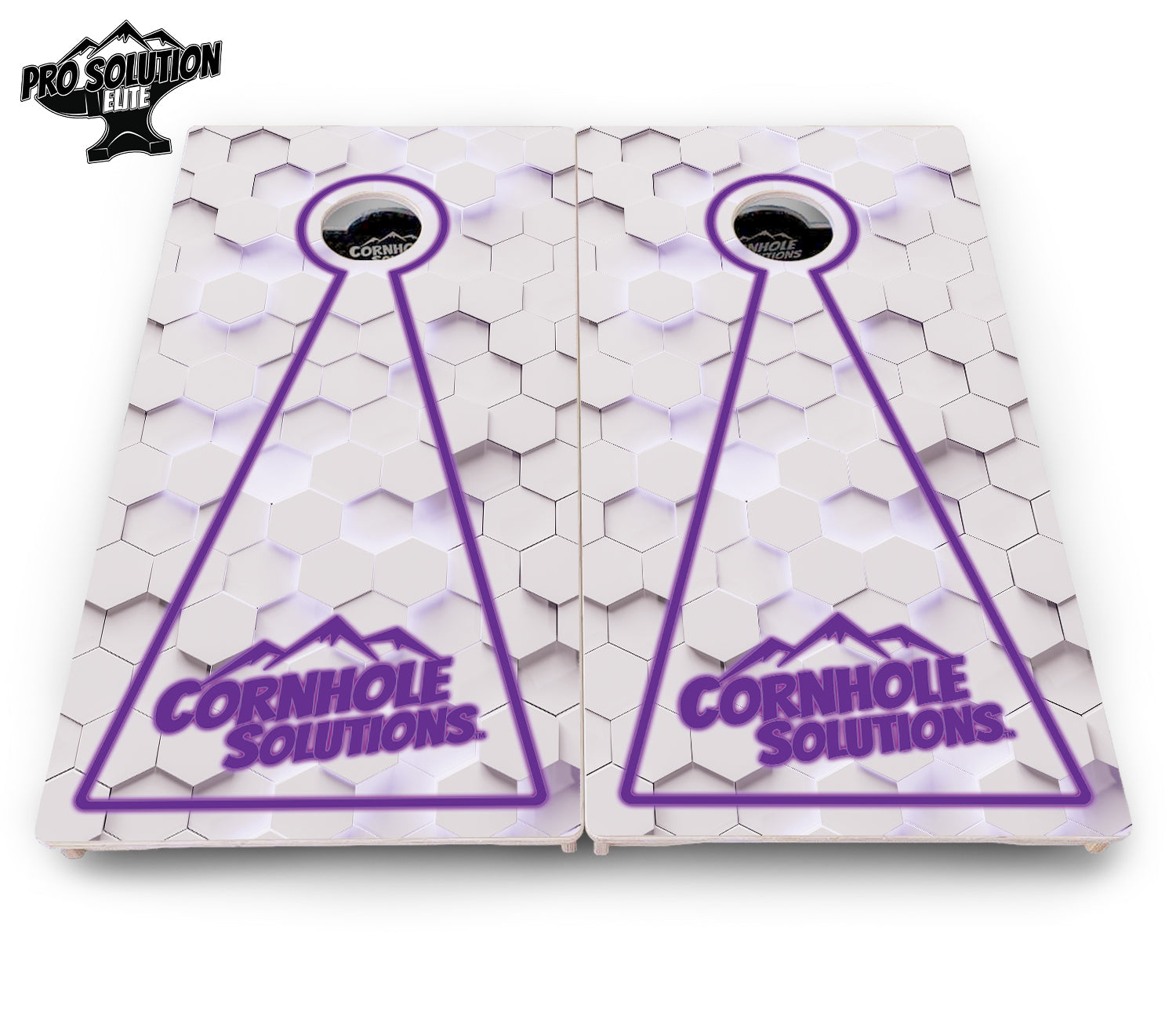 Glow Hole White Cornhole Boards - Pro Solution Elite Series