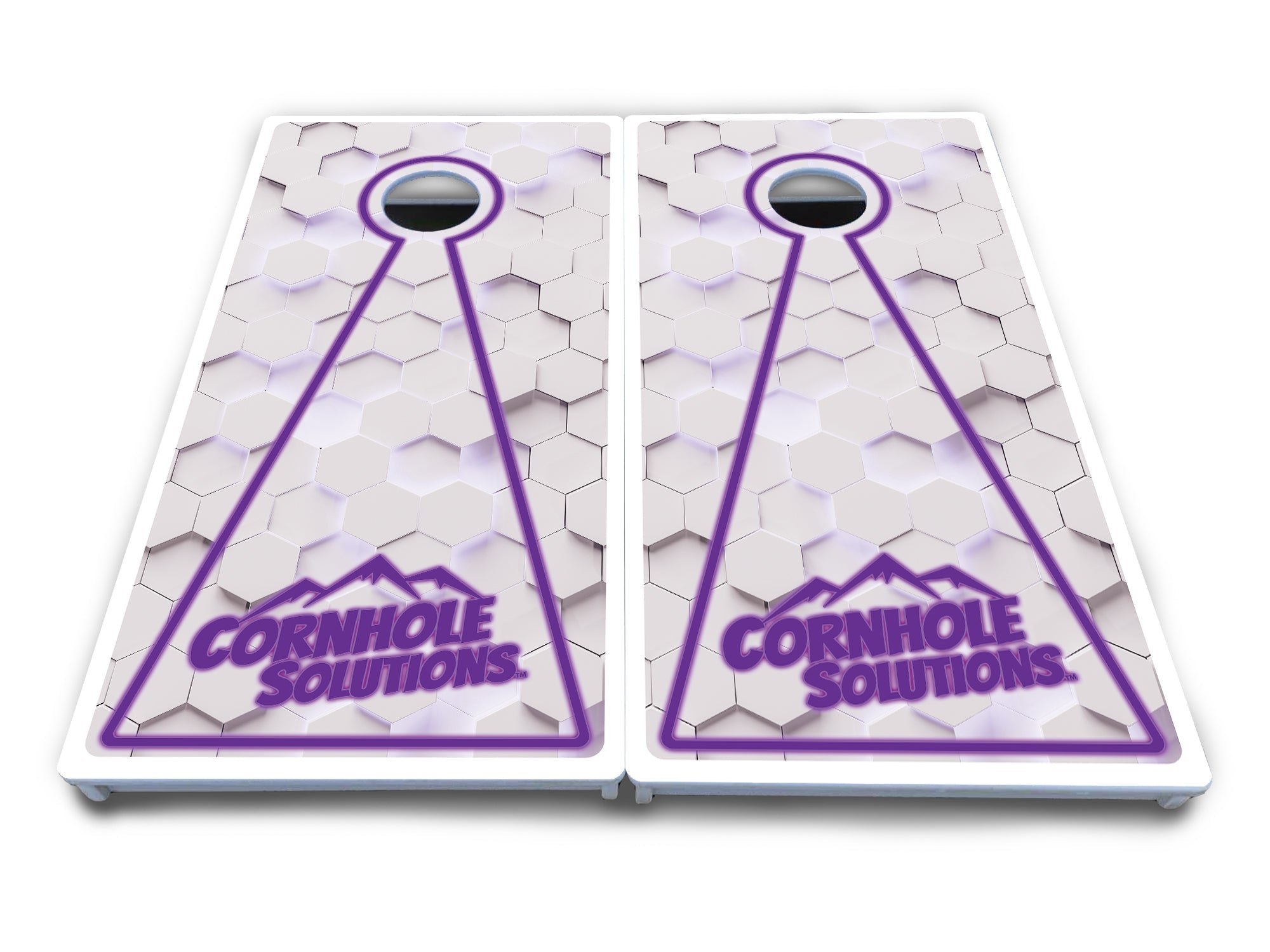 Glow Hole White Cornhole Boards - All Weather Series