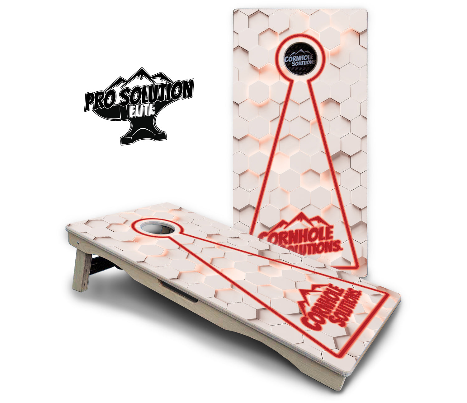 Glow Hole White Cornhole Boards - Pro Solution Elite Series