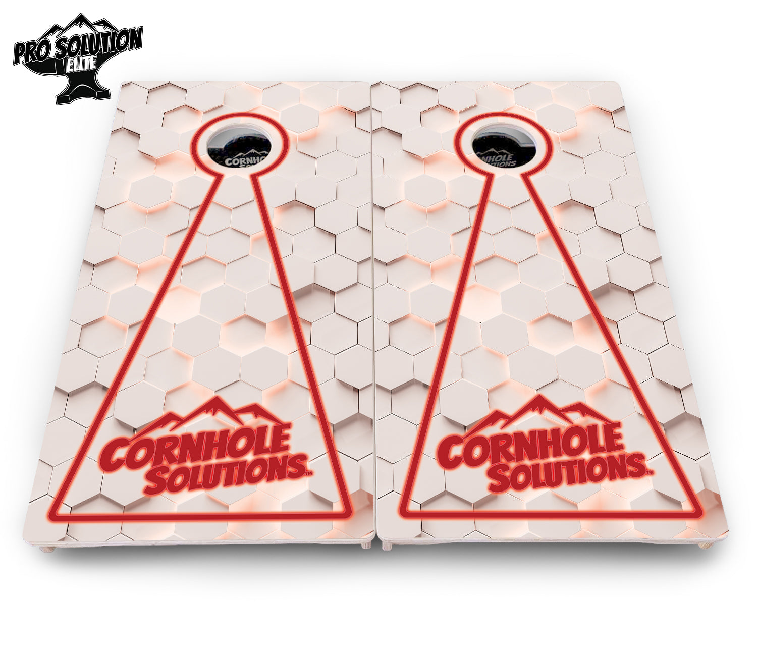 Glow Hole White Cornhole Boards - Pro Solution Elite Series