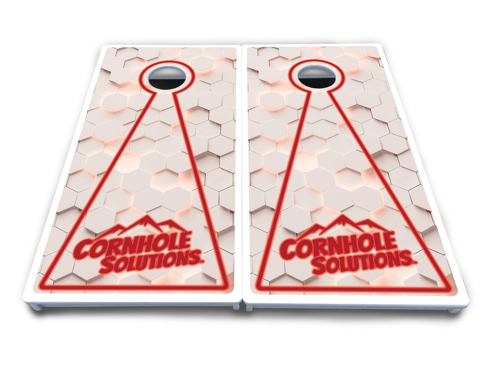 Glow Hole White Cornhole Boards - All Weather Series