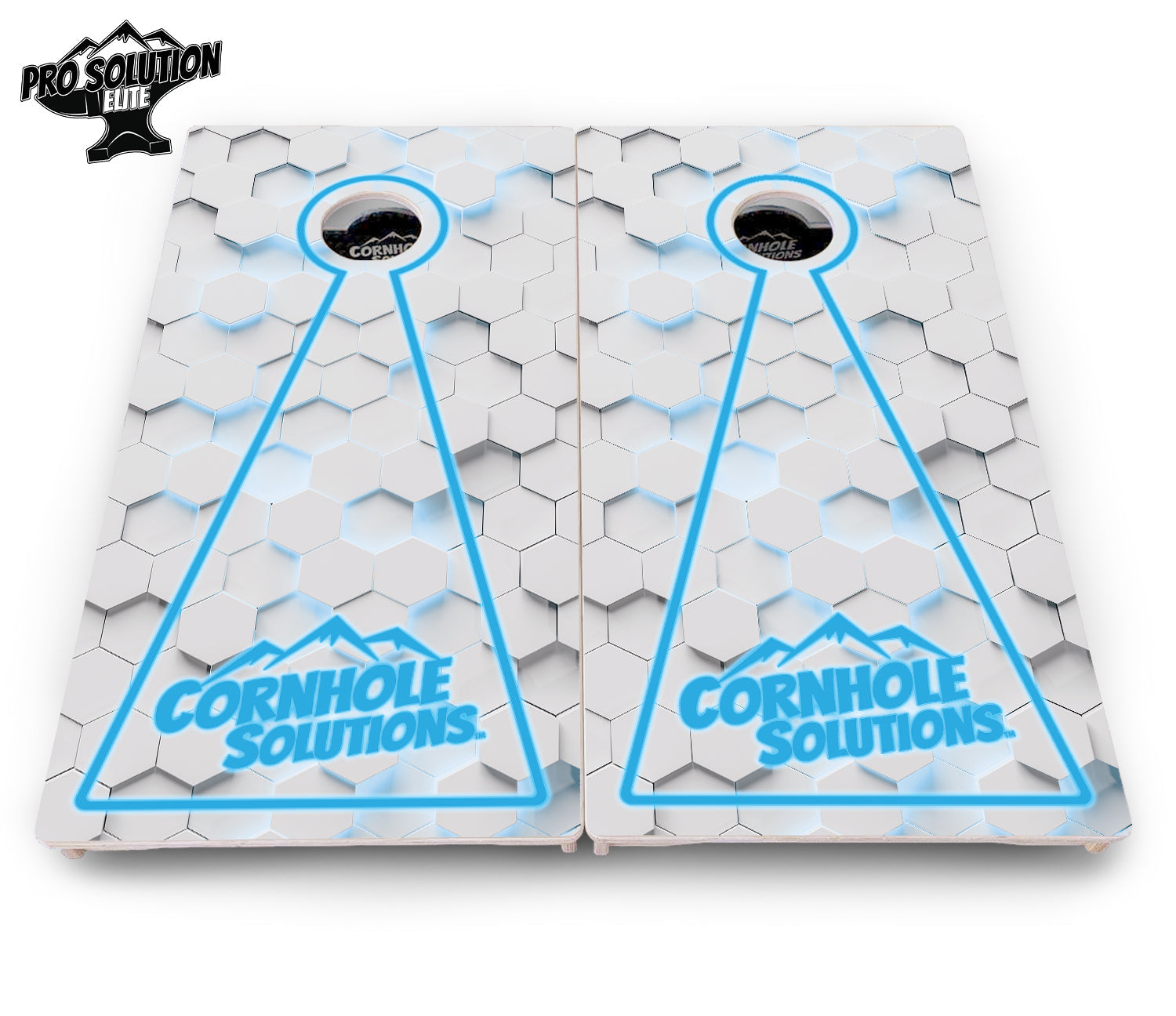 Glow Hole White Cornhole Boards - Pro Solution Elite Series