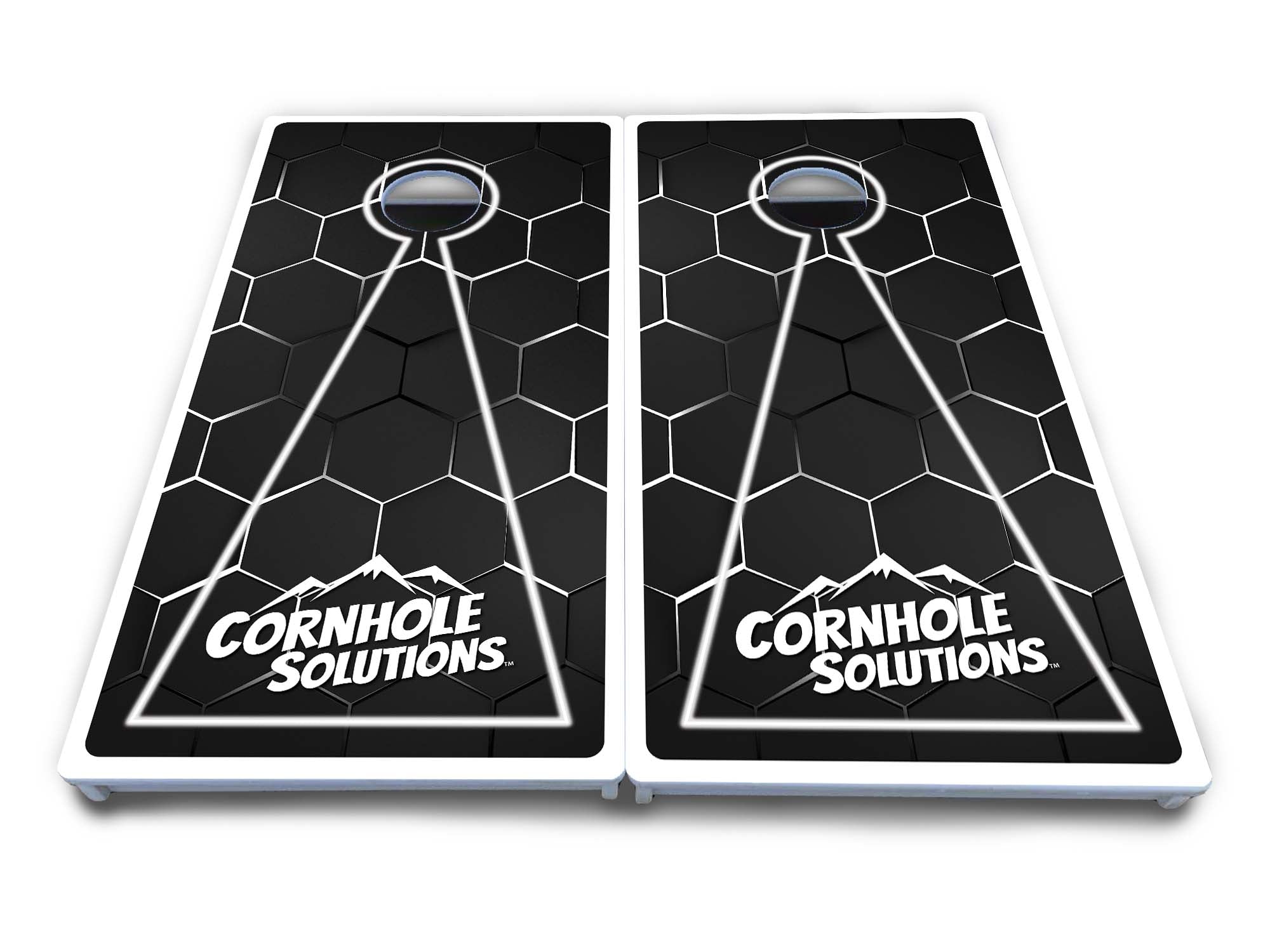 Glow Hole Black Cornhole Boards - All Weather Series