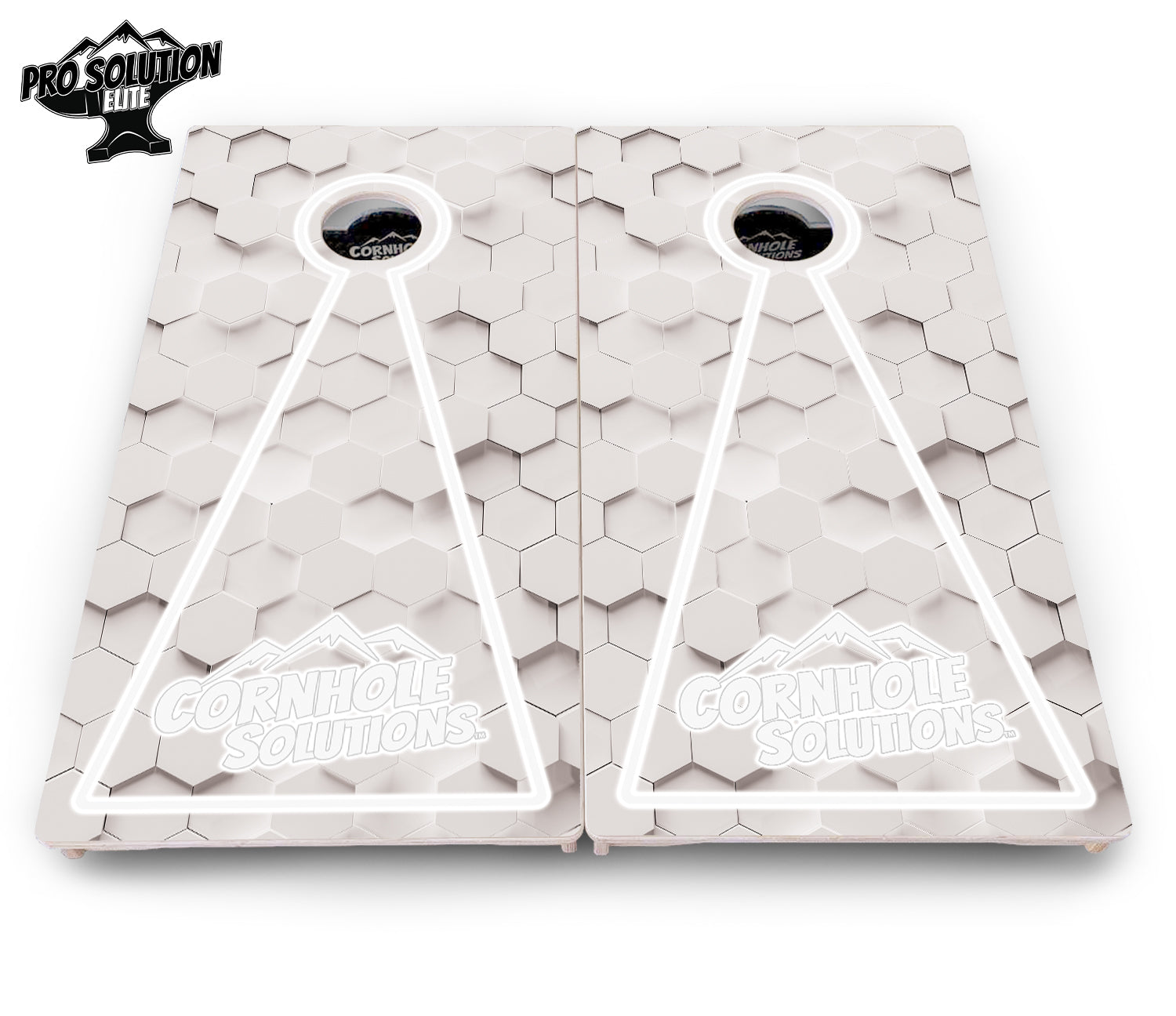 Glow Hole White Cornhole Boards - Pro Solution Elite Series