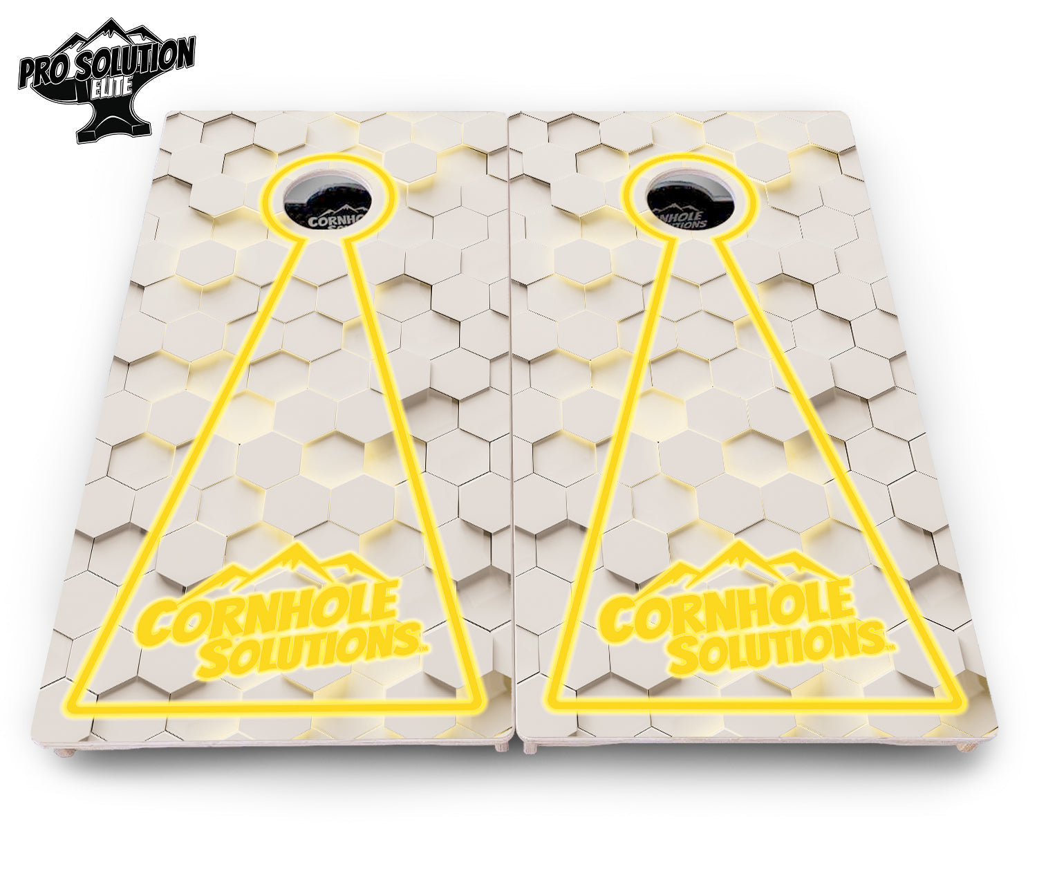 Glow Hole White Cornhole Boards - Pro Solution Elite Series