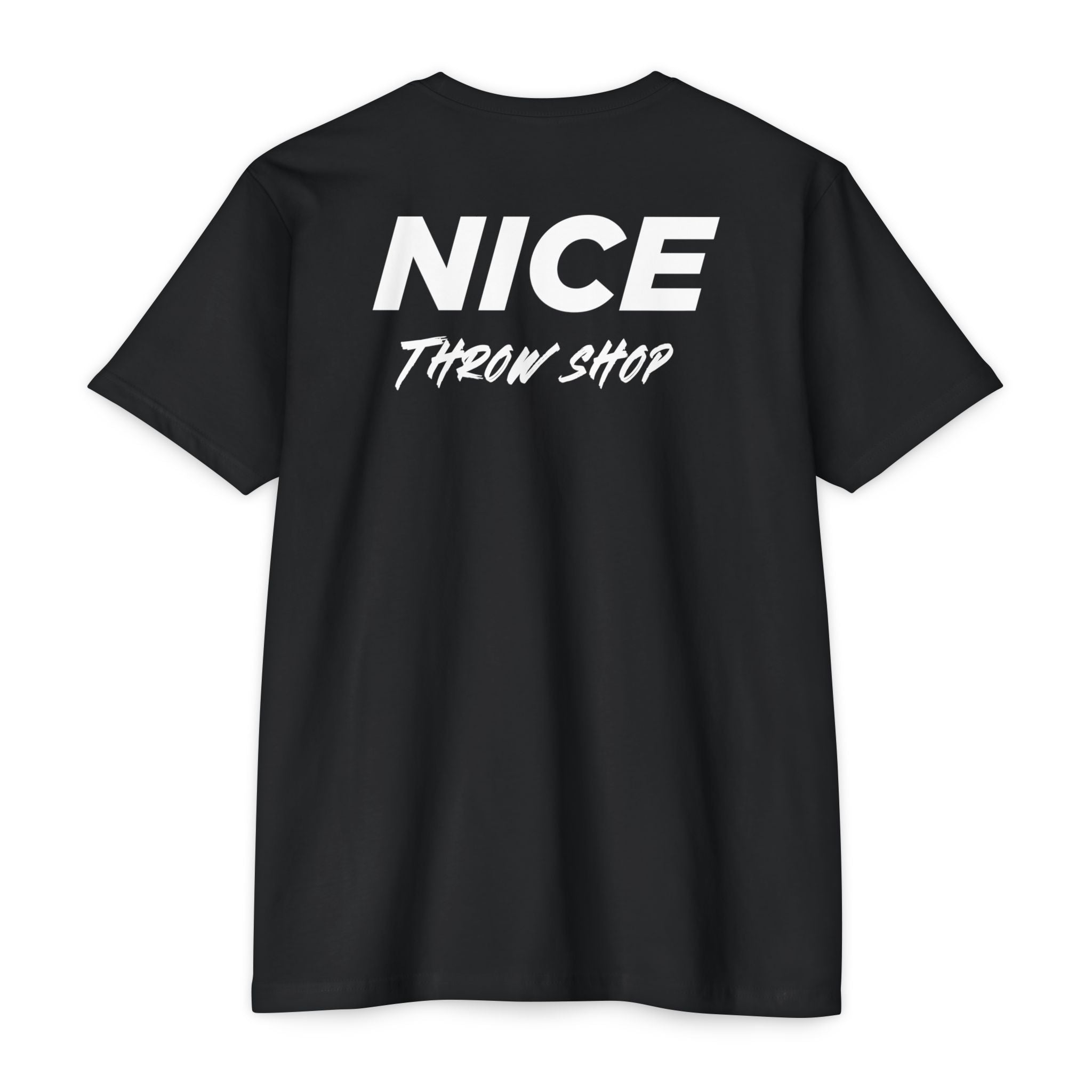 NICE Throw Shop Unisex Tee White Logo – Multiple Colors