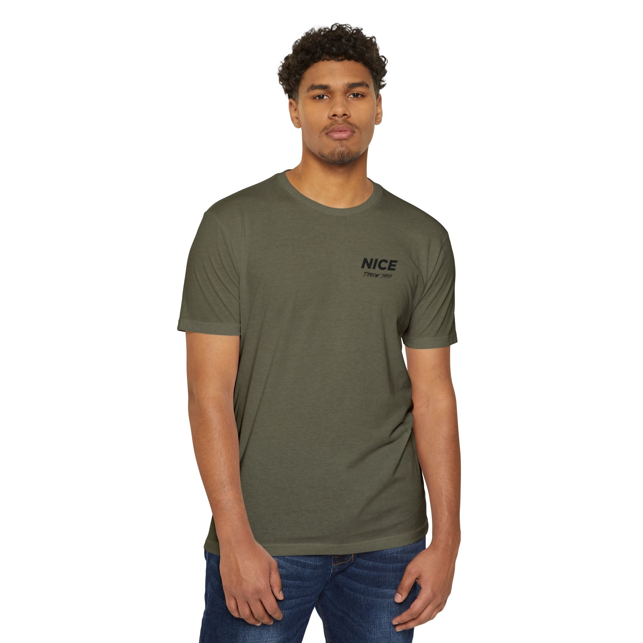NICE Throw Shop Unisex Tee Black Logo – Multiple Colors