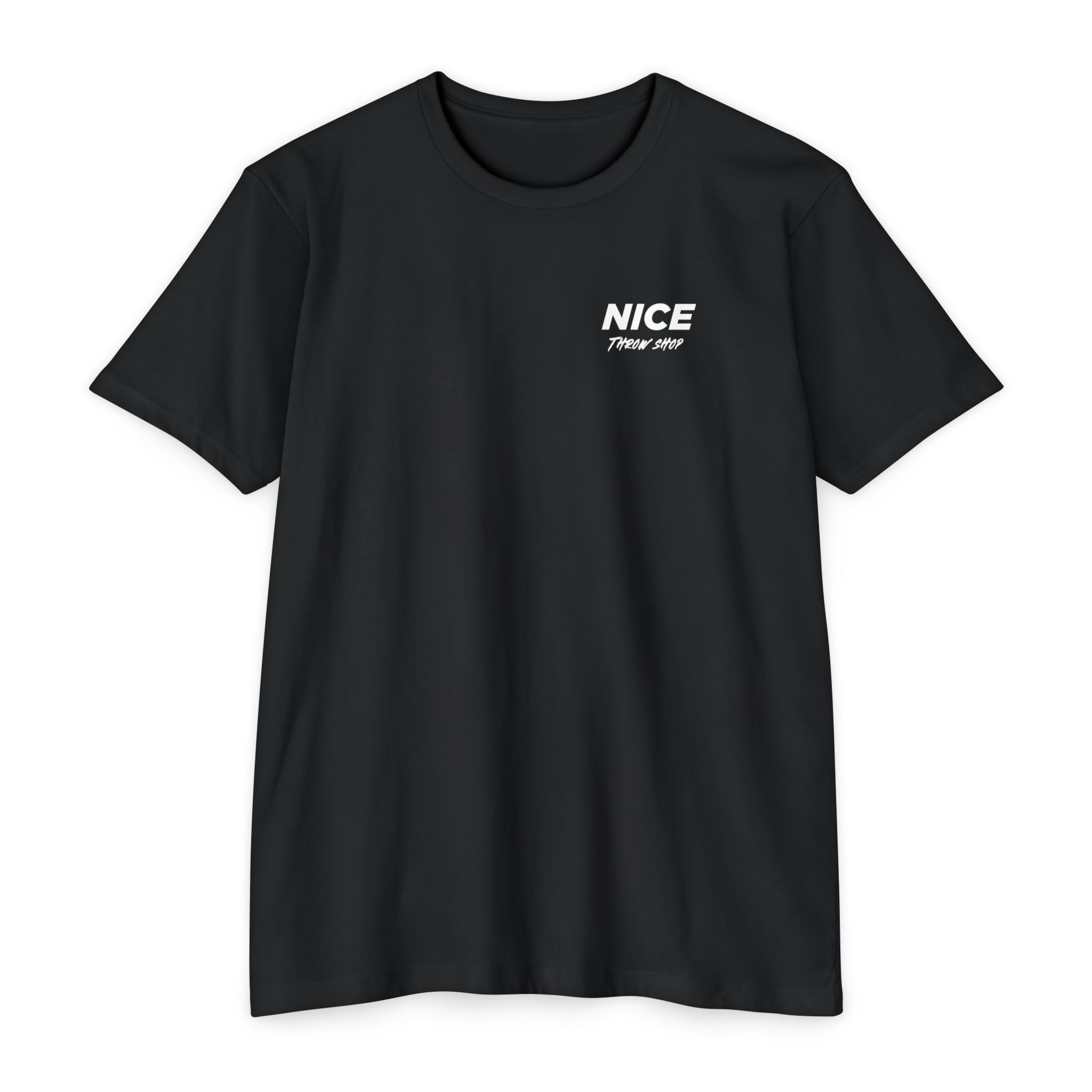 NICE Throw Shop Unisex Tee White Logo – Multiple Colors