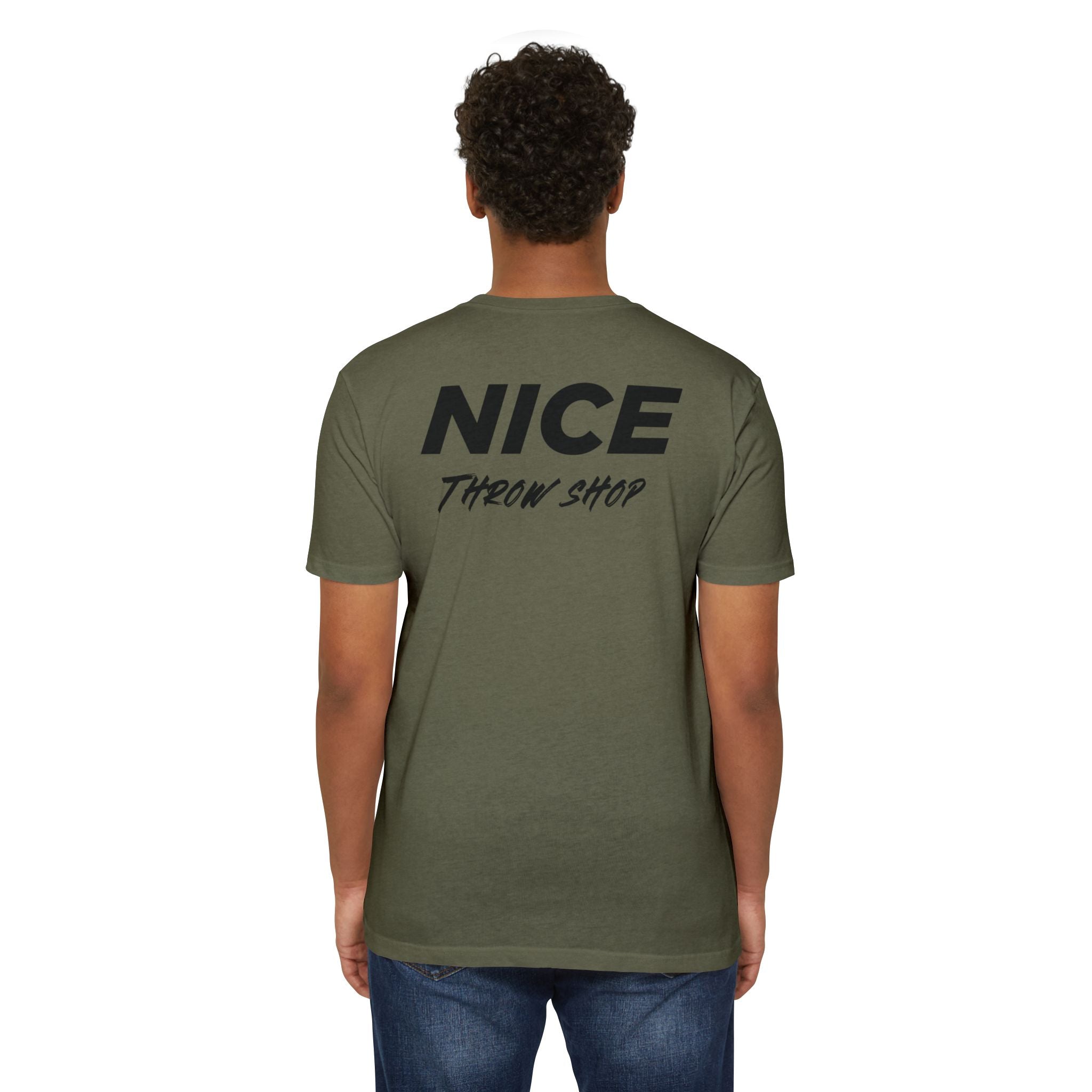 NICE Throw Shop Unisex Tee Black Logo – Multiple Colors