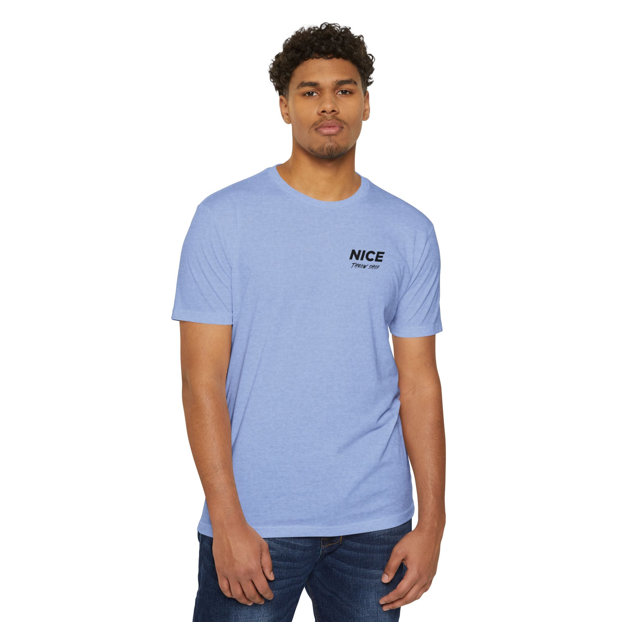 NICE Throw Shop Unisex Tee Black Logo – Multiple Colors