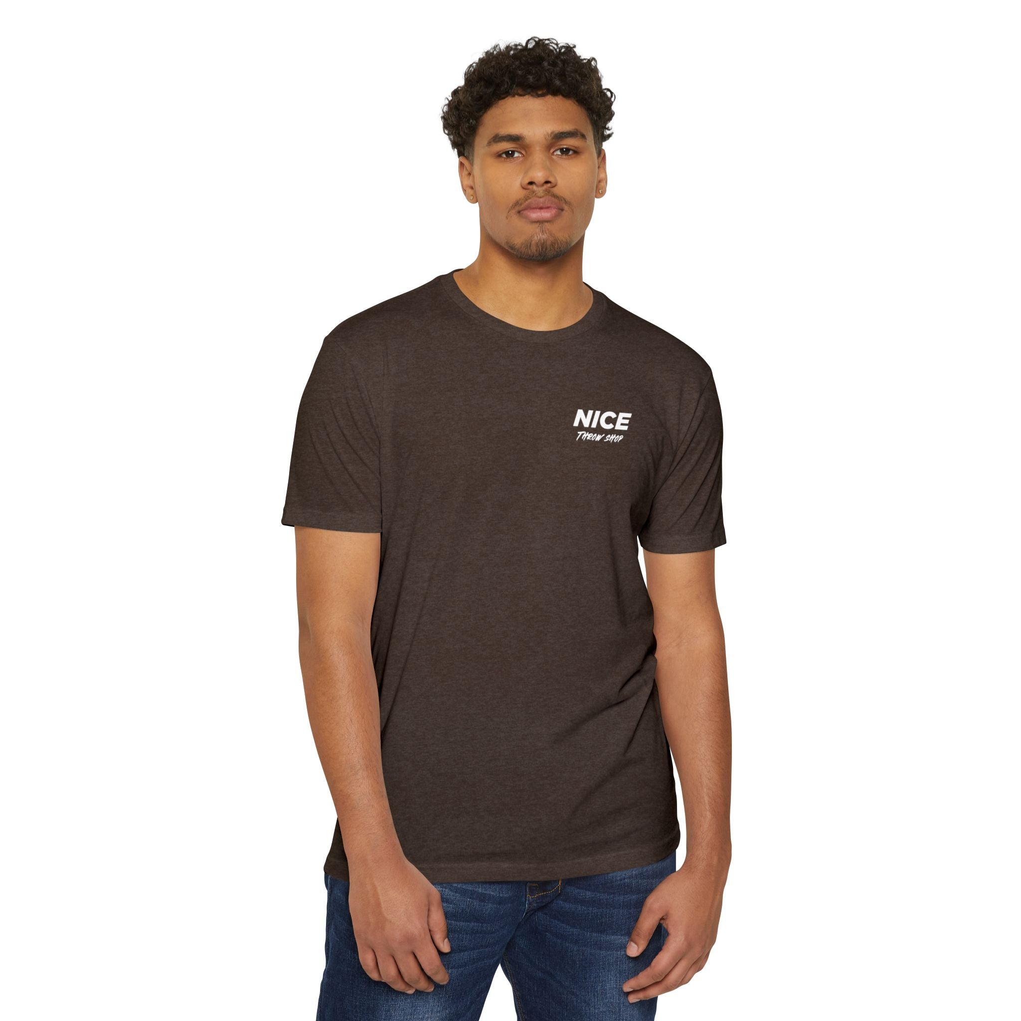 NICE Throw Shop Unisex Tee White Logo – Multiple Colors