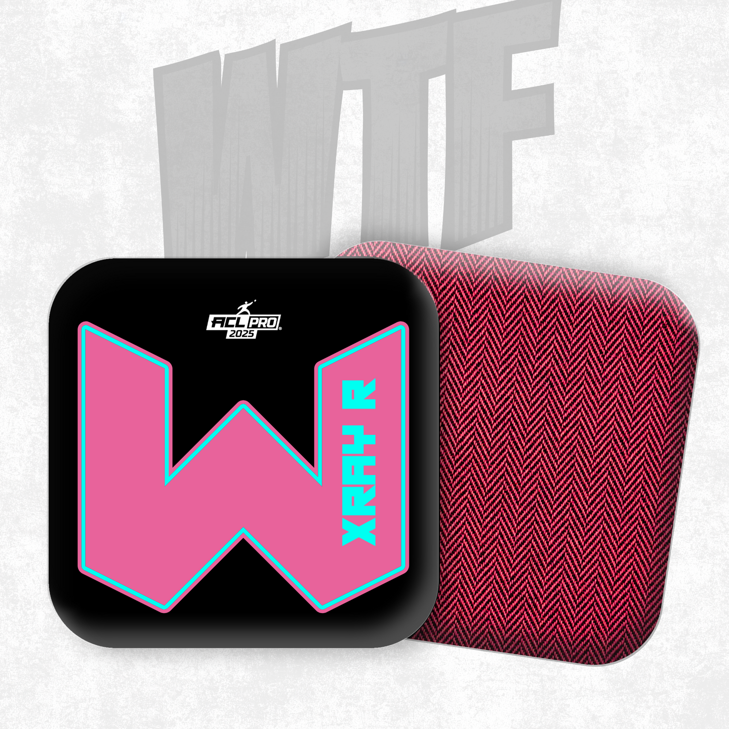 2026 WTF Cornhole X-RAY Pink/Black carpet - ACL Pro Stamped Cornhole Bags - Set of 4 bags