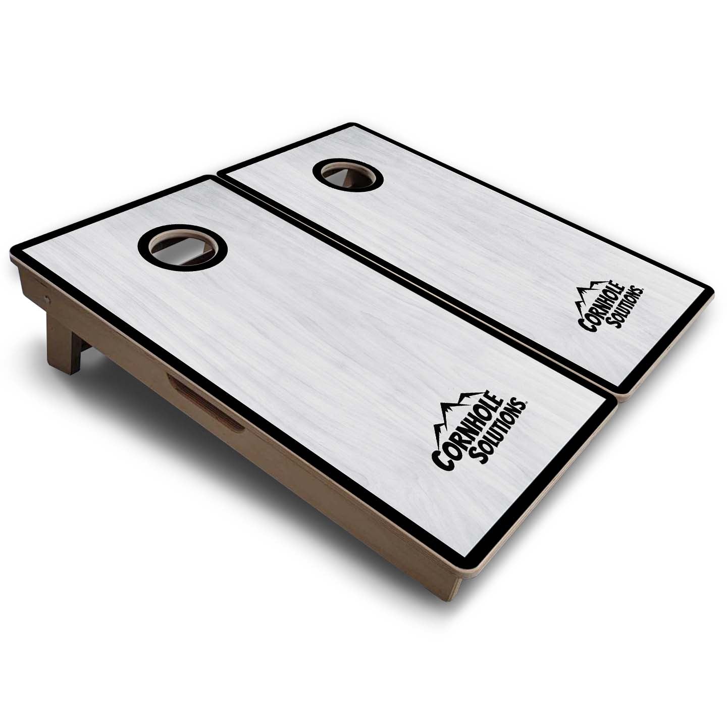 Vacation Cornhole Boards - Grey Wash CS Logo